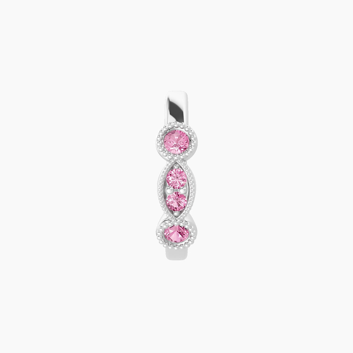 Camilla | 18k White Gold 8 mm Pink Sapphire Hoop Piercing