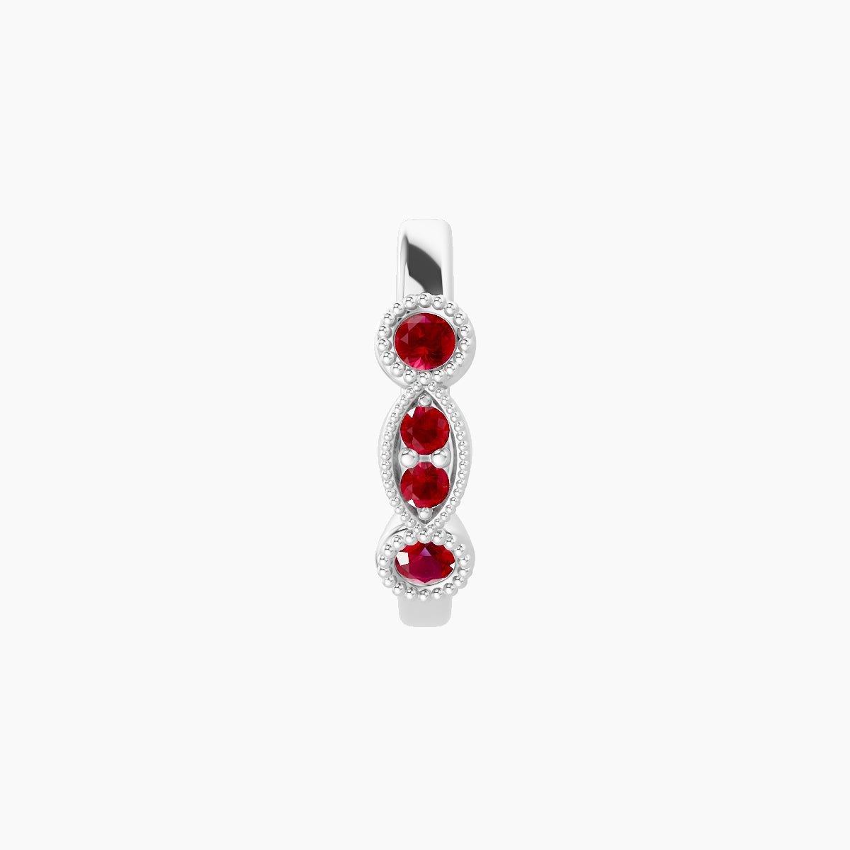 Camilla | 18k White Gold 8 mm Ruby Hoop Piercing