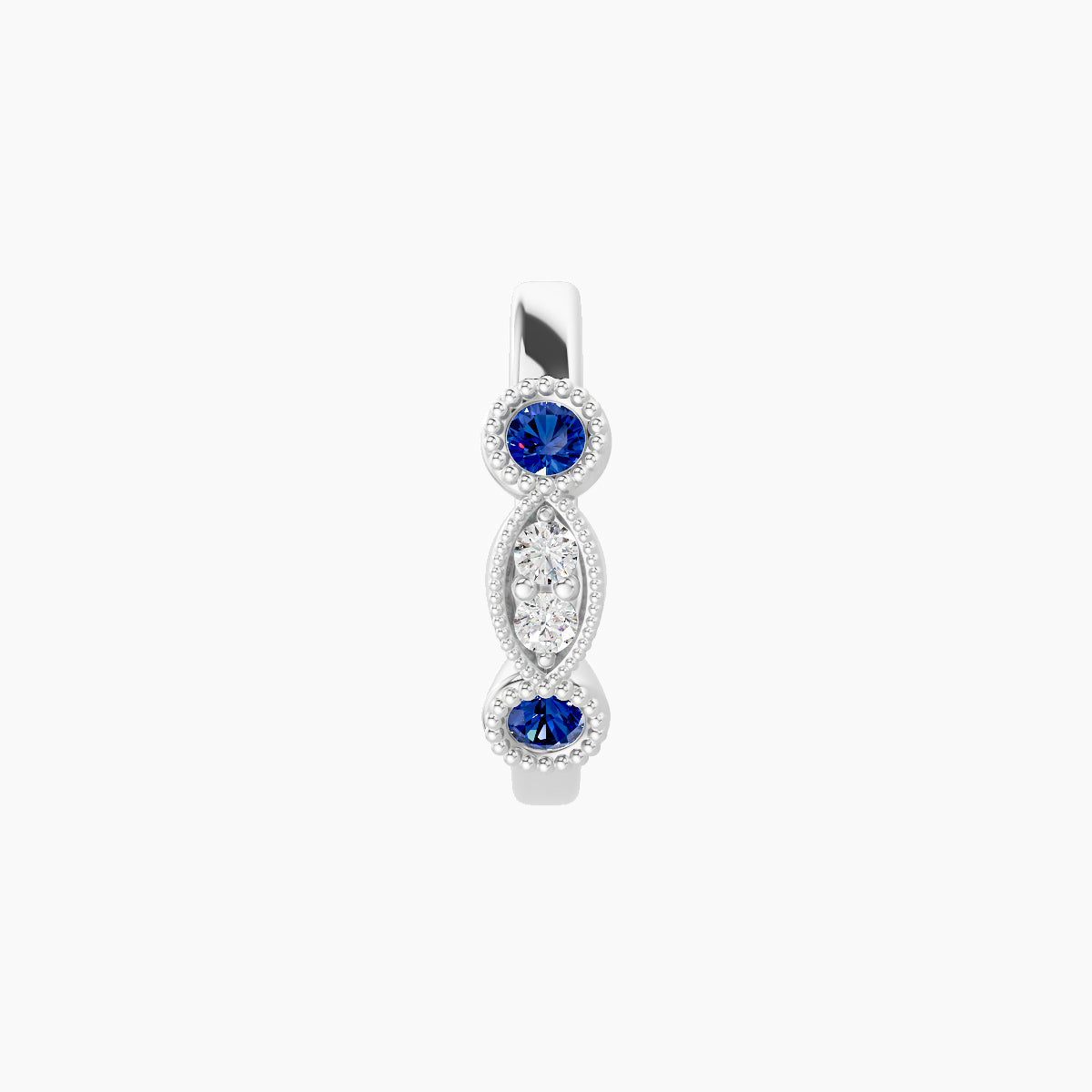 Camilla | 18k White Gold 8 mm Sapphire & Diamond Hoop Piercing