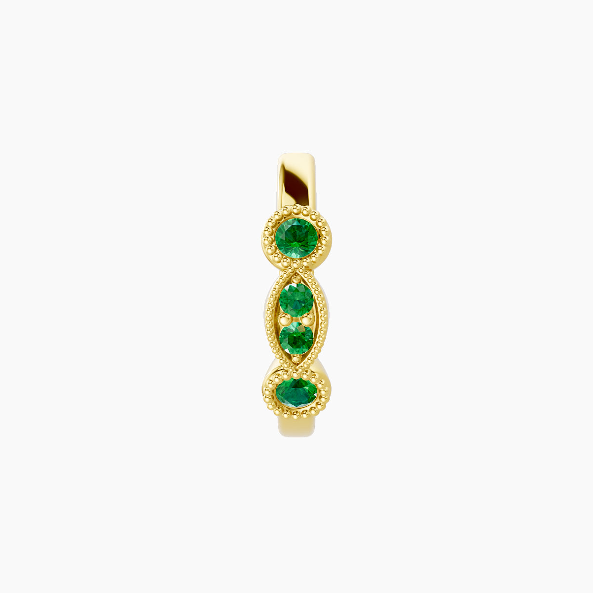 Camilla | 18k Yellow Gold 8 mm Emerald Hoop Piercing