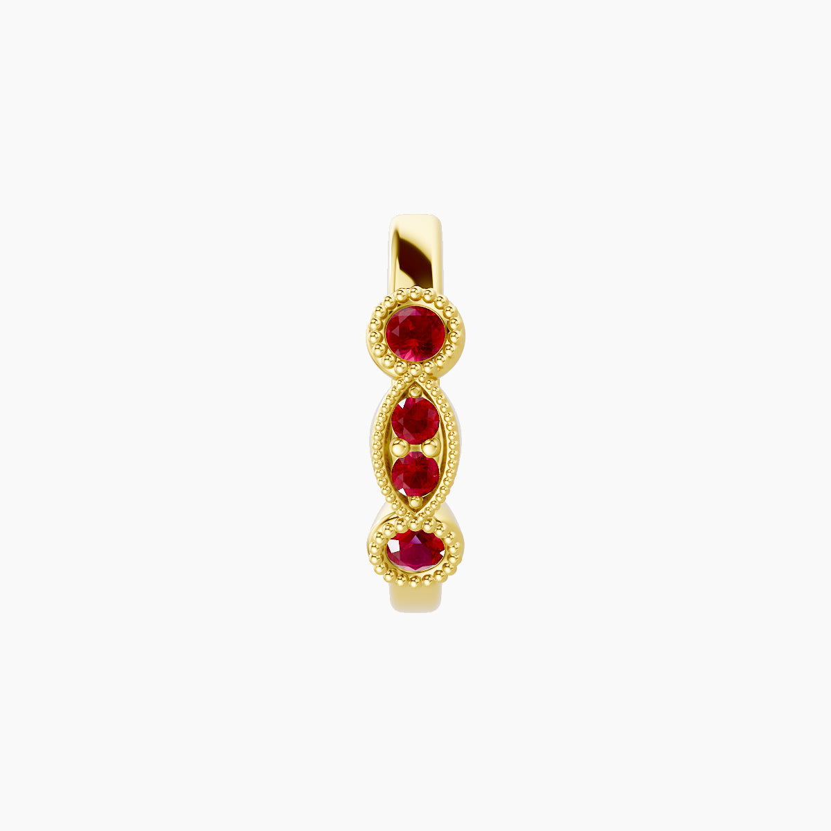Camilla | 18k Yellow Gold 8 mm Ruby Hoop Piercing
