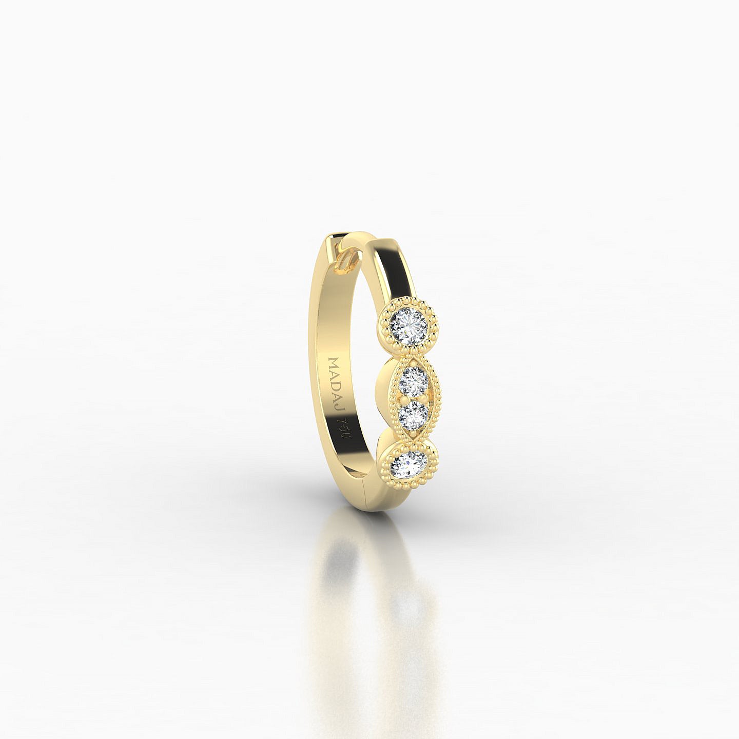 Camilla | 18k Yellow Gold 8 mm Diamond Hoop Piercing