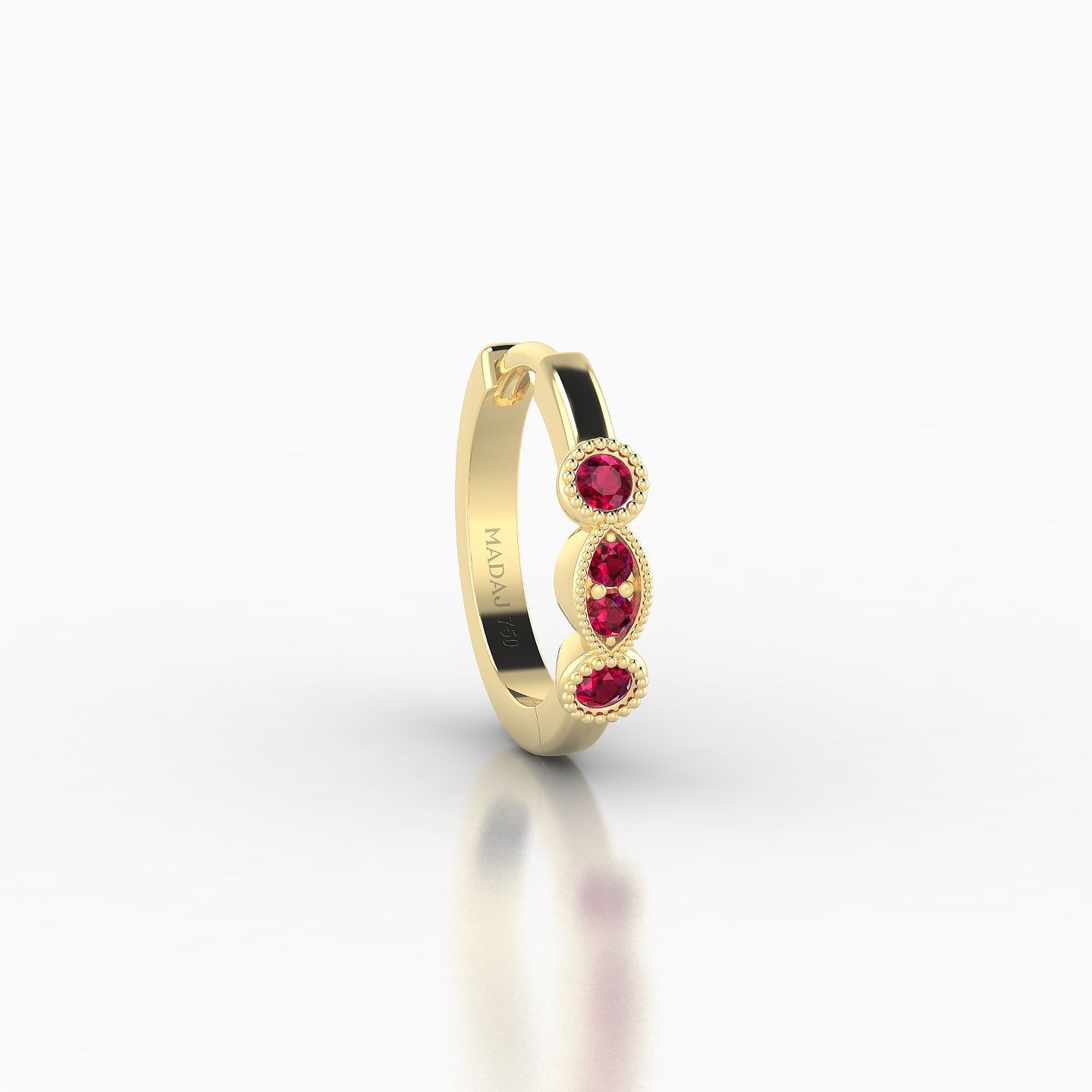 Camilla | 18k Yellow Gold 8 mm Ruby Hoop Piercing