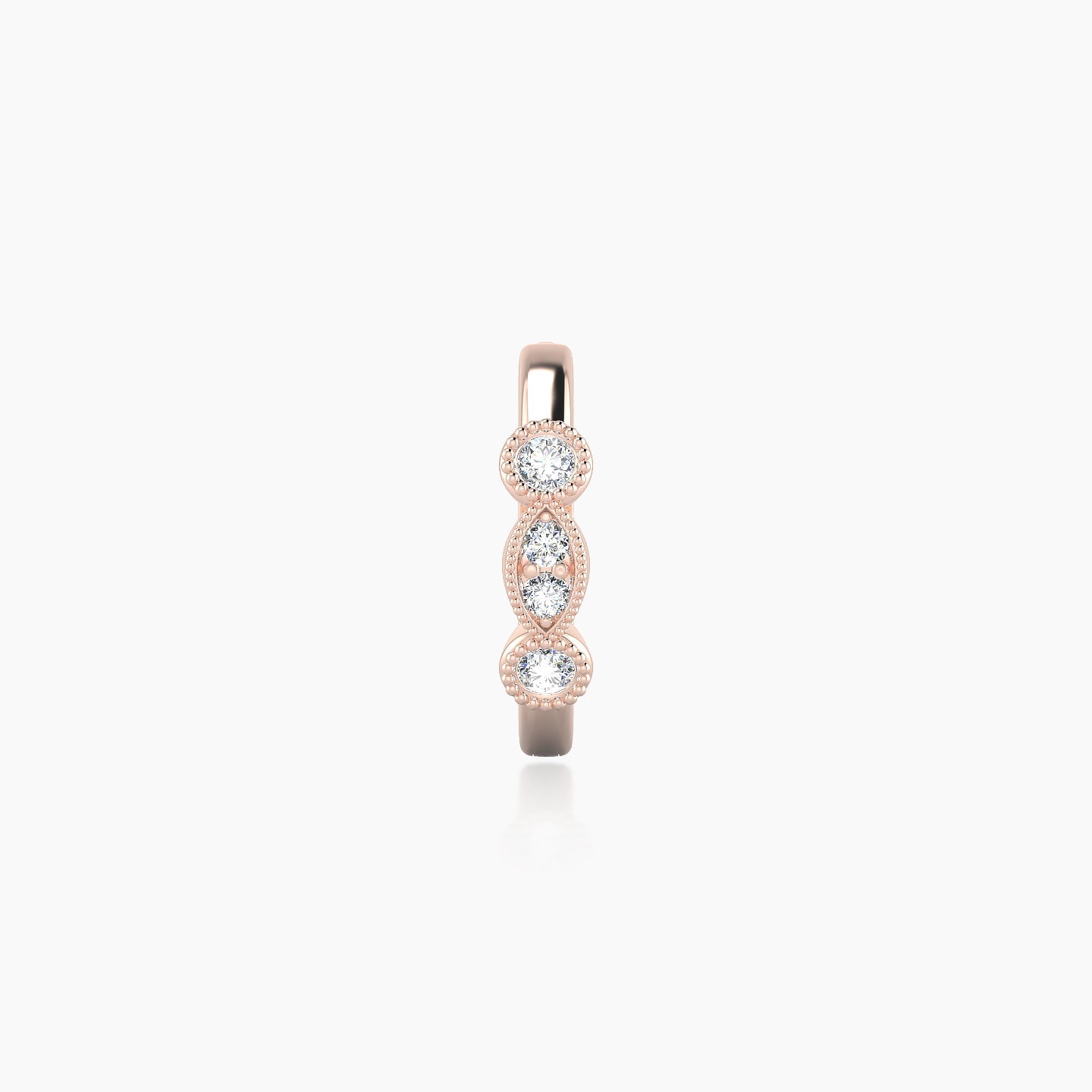 Camilla | 18k Rose Gold 8 mm Diamond Hoop Piercing