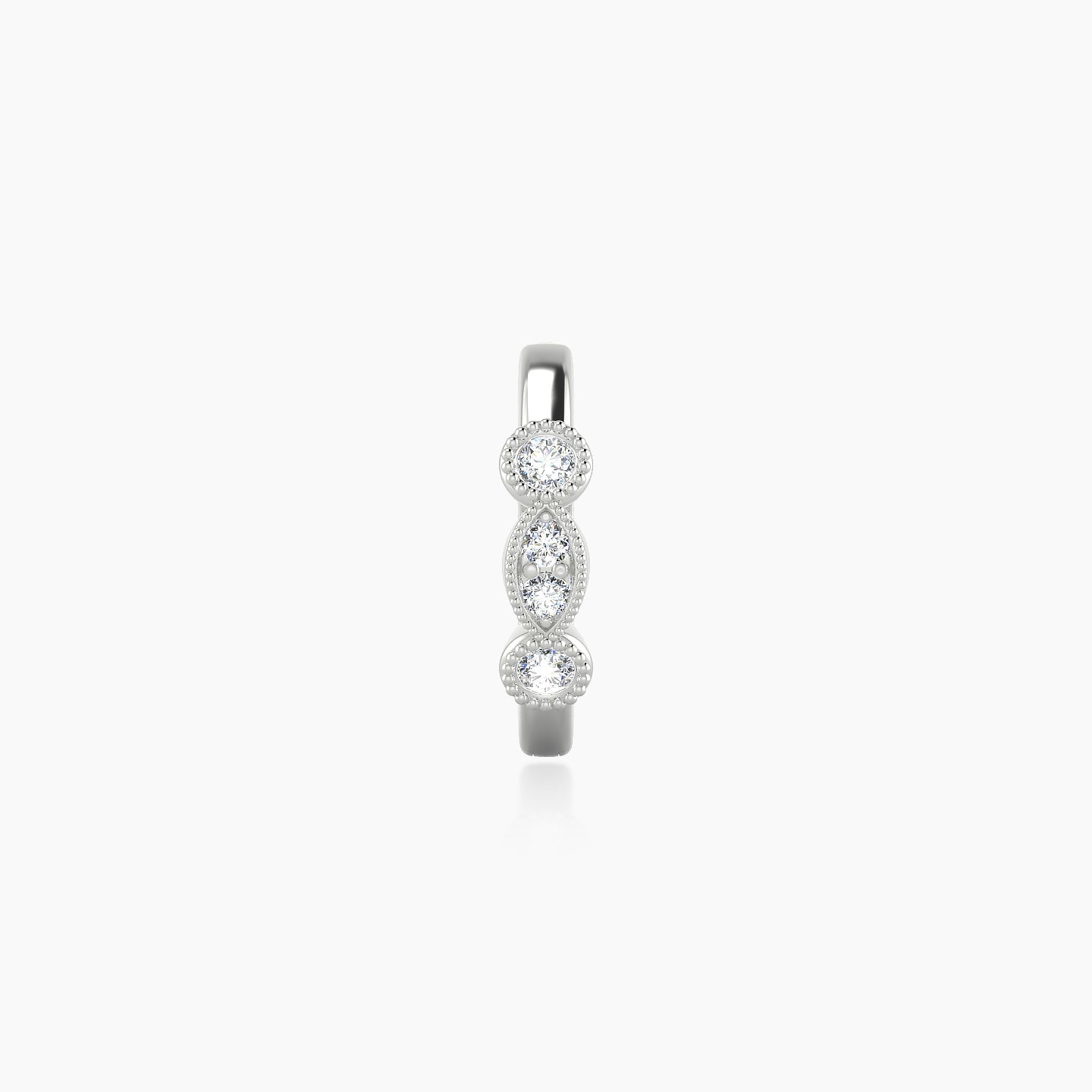 Camilla | 18k White Gold 8 mm Diamond Hoop Piercing