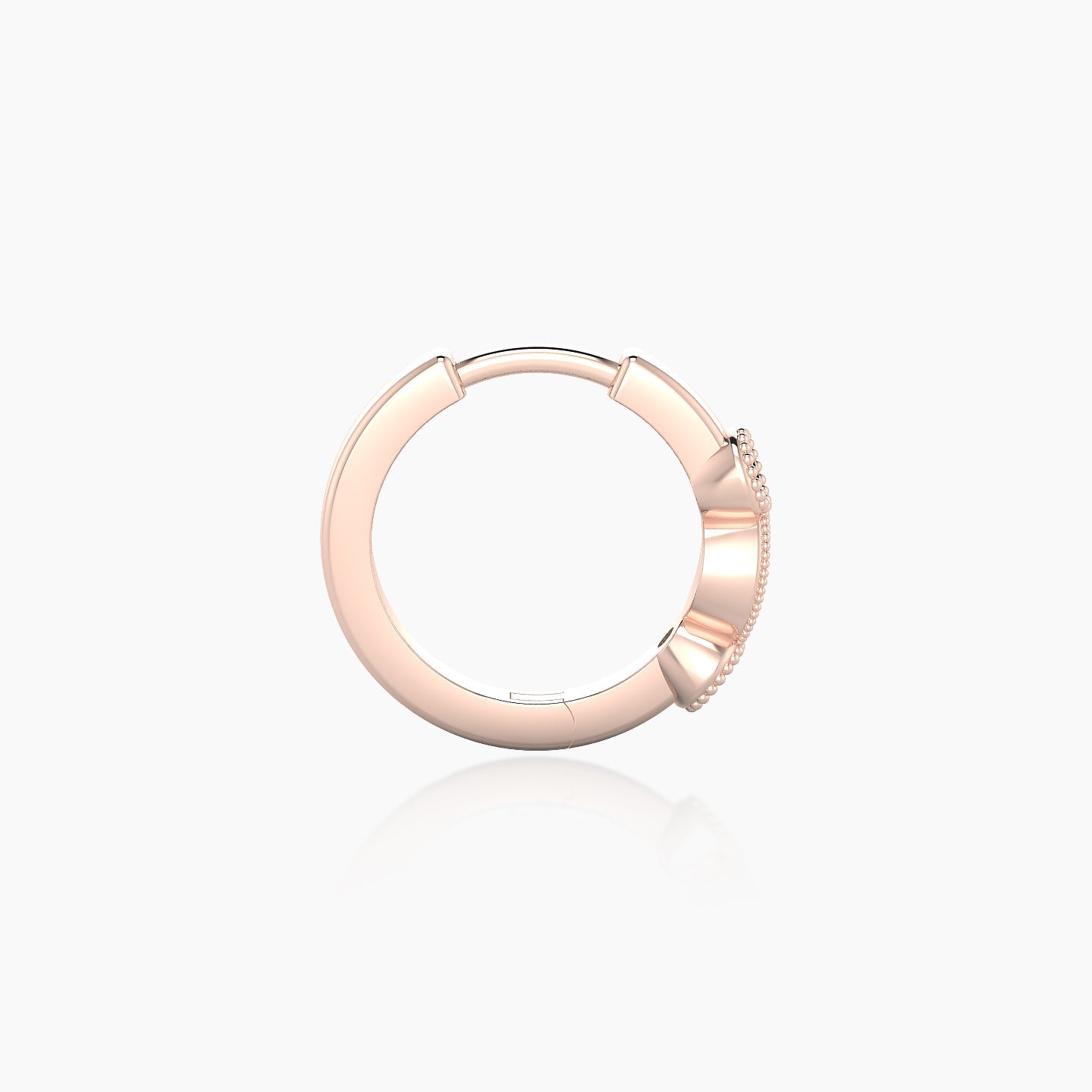 Camilla | 18k Rose Gold 8 mm Emerald Hoop Piercing