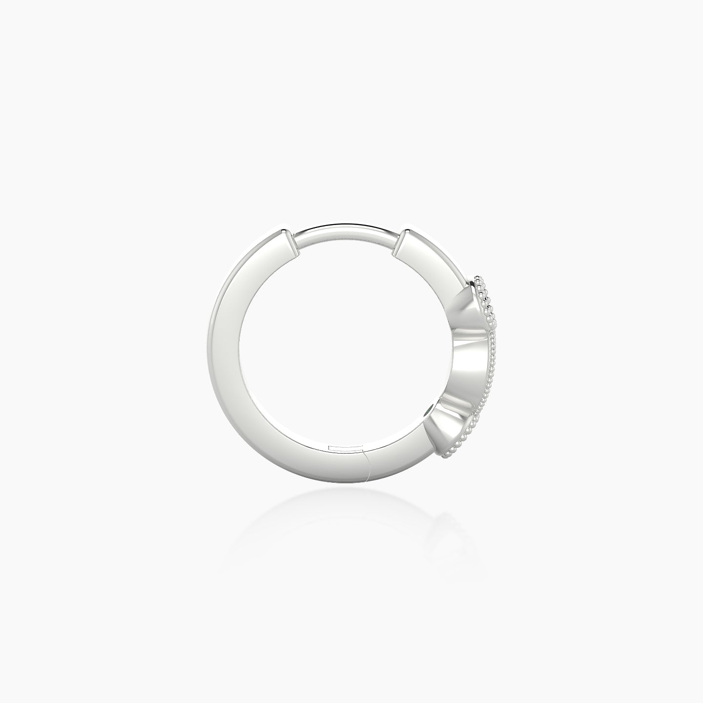 Camilla | 18k White Gold 8 mm Emerald & Diamond Hoop Piercing