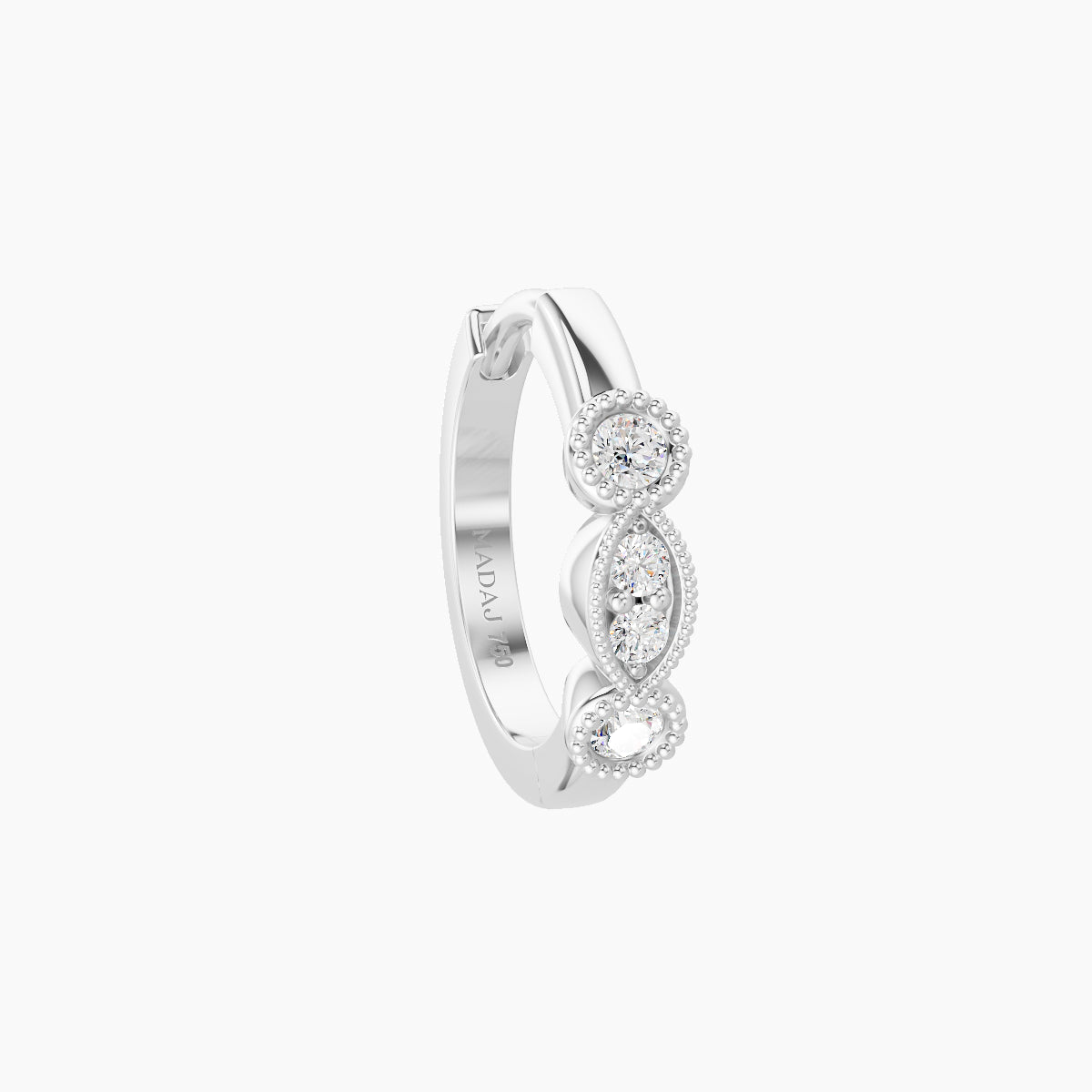 Camilla | 18k White Gold 8 mm Diamond Nose Ring Piercing