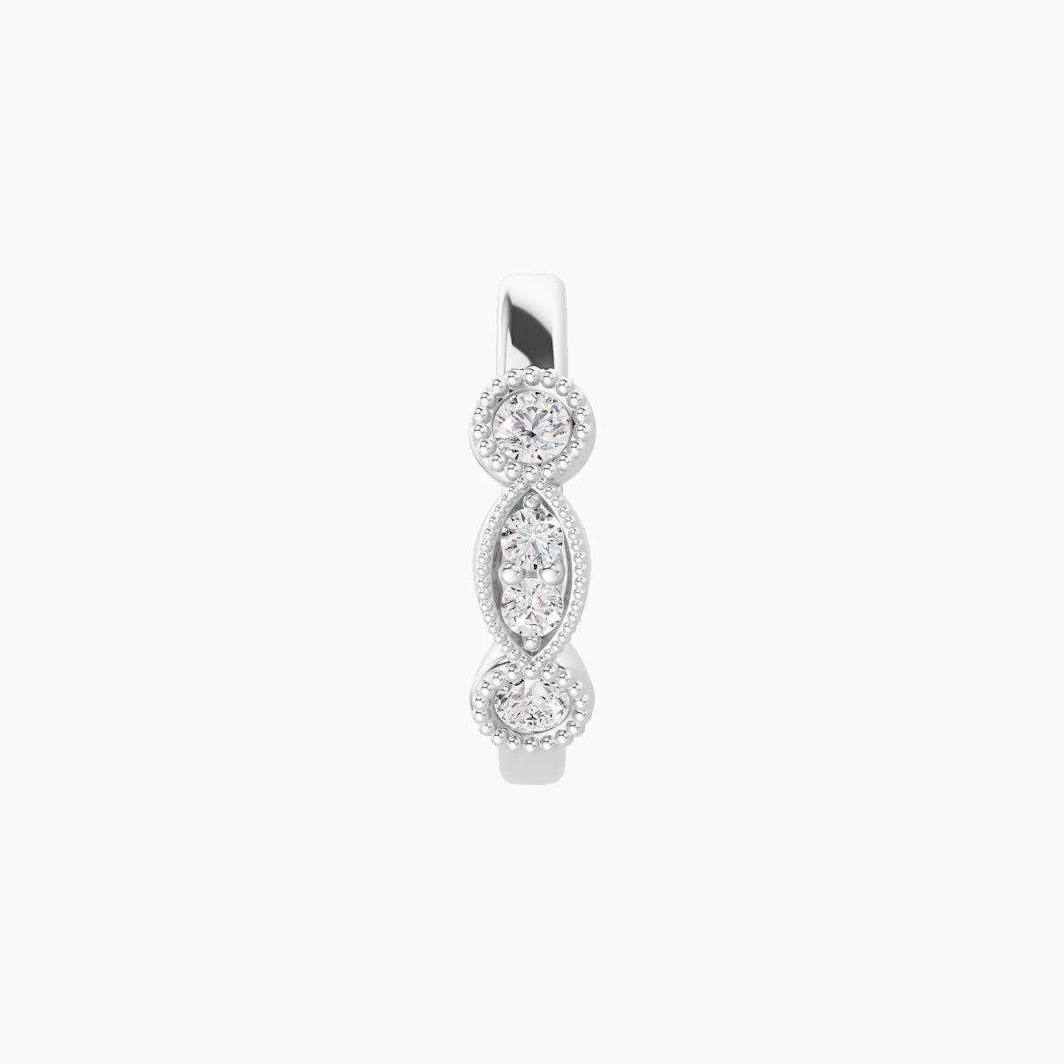 Camilla | 18k White Gold 8 mm Diamond Nose Ring Piercing