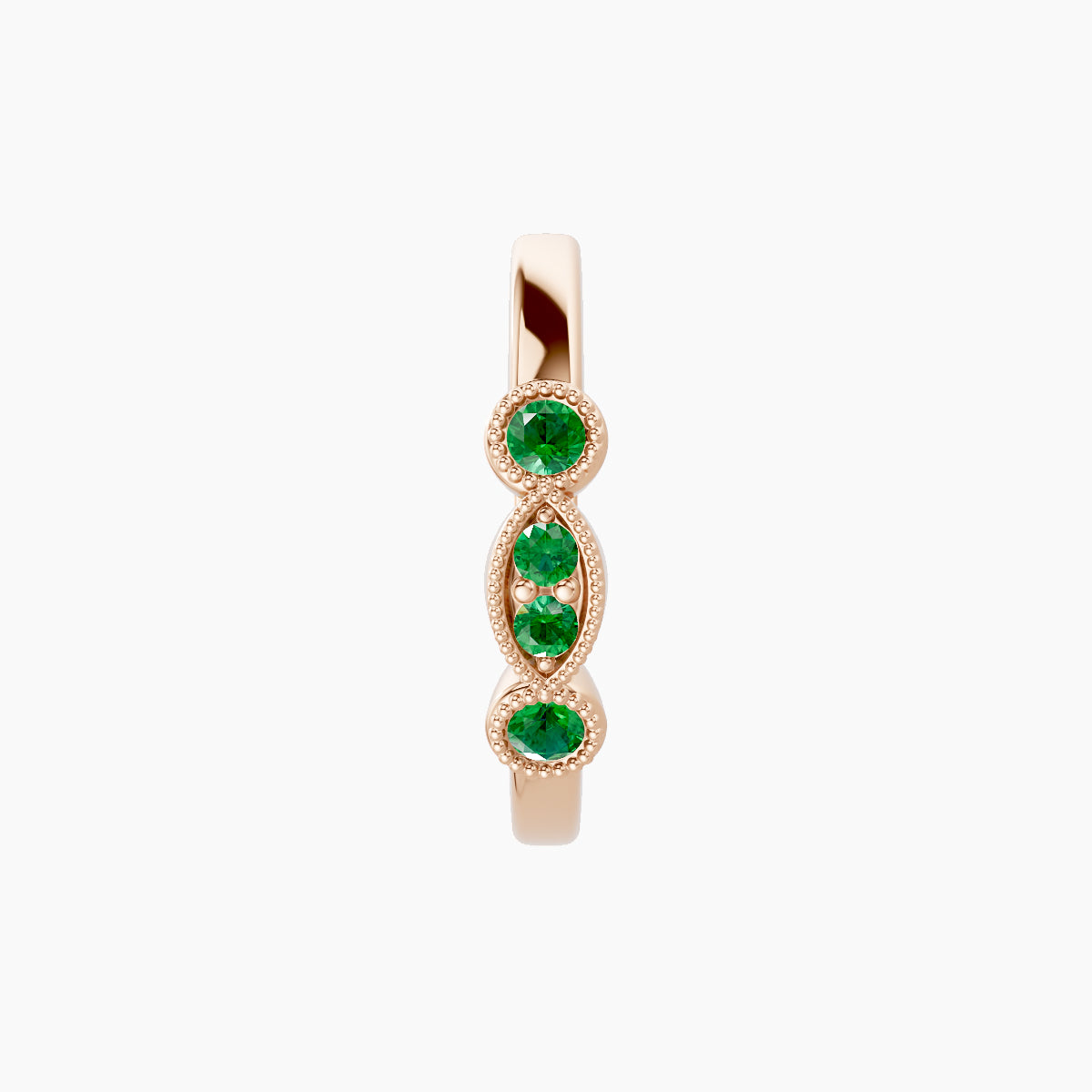Camilla | 18k Rose Gold 9.5 mm Emerald Hoop Piercing