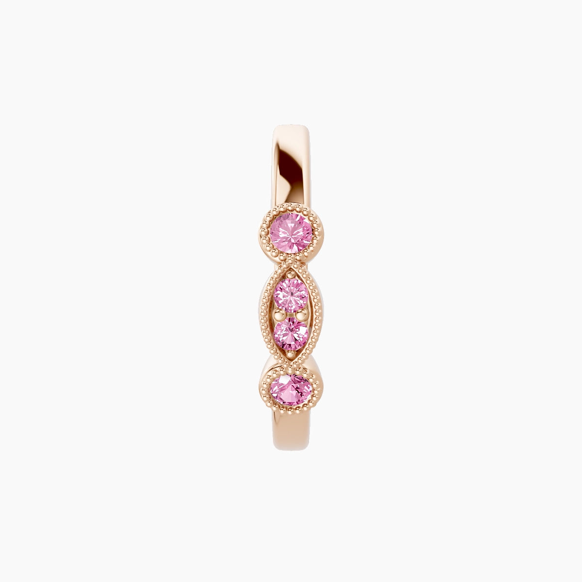 Camilla | 18k Rose Gold 9.5 mm Pink Sapphire Hoop Piercing