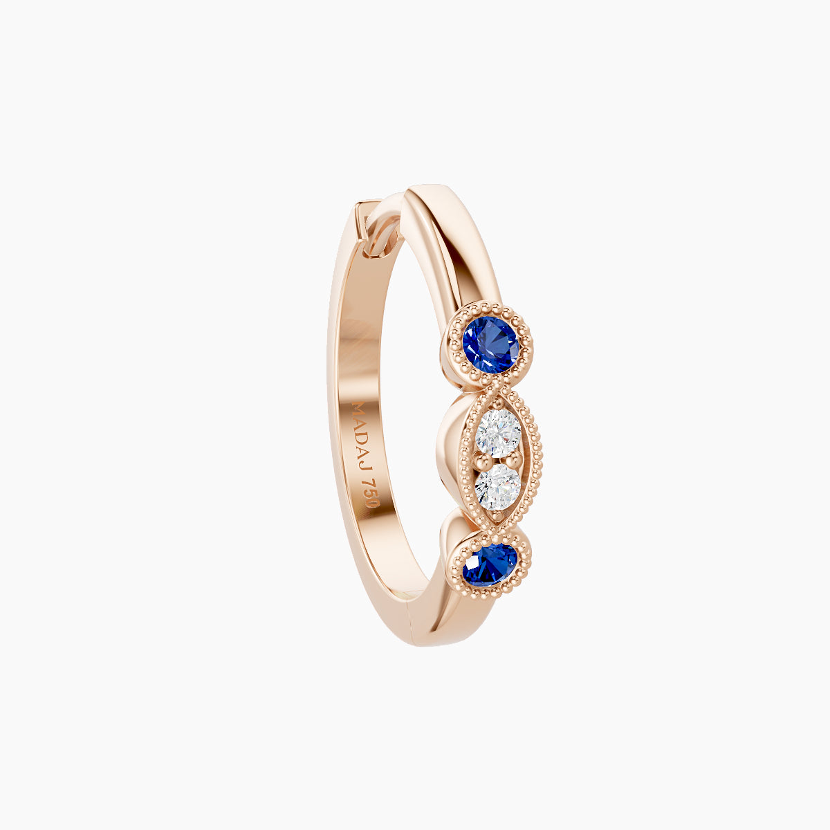 Camilla | 18k Rose Gold 9.5 mm Sapphire & Diamond Hoop Piercing