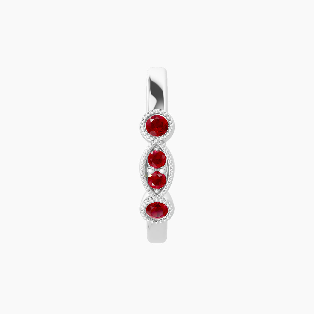 Camilla | 18k White Gold 9.5 mm Ruby Hoop Piercing