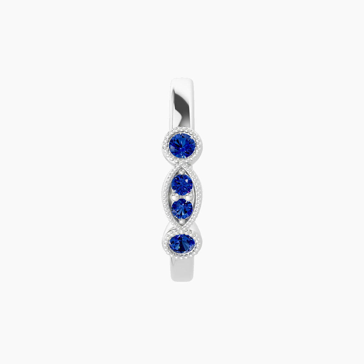 Camilla | 18k White Gold 9.5 mm Sapphire Hoop Piercing