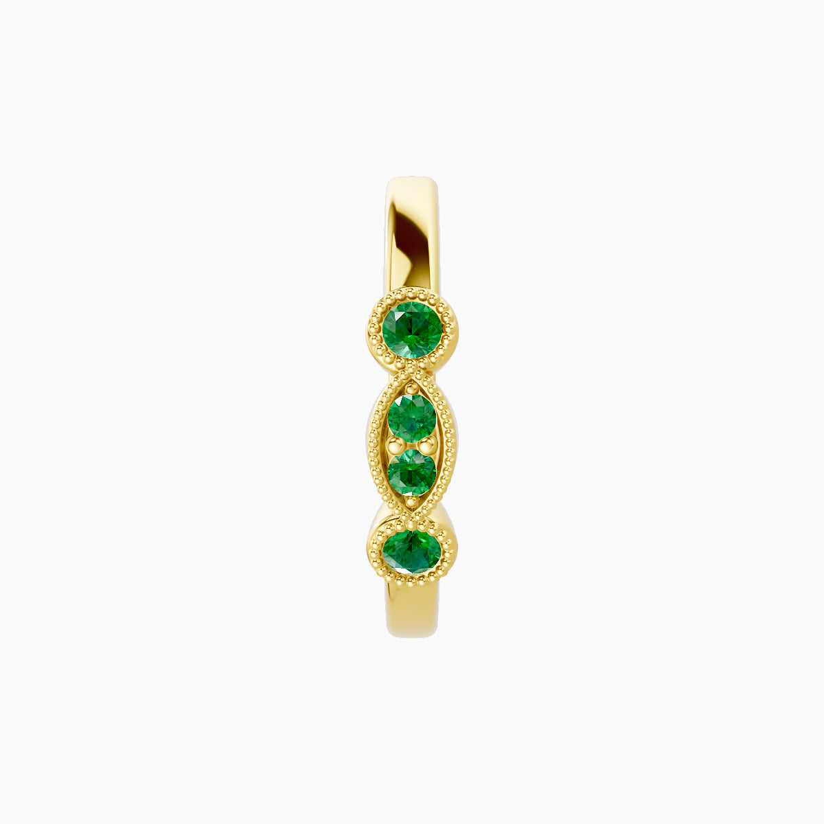 Camilla | 18k Yellow Gold 9.5 mm Emerald Hoop Piercing