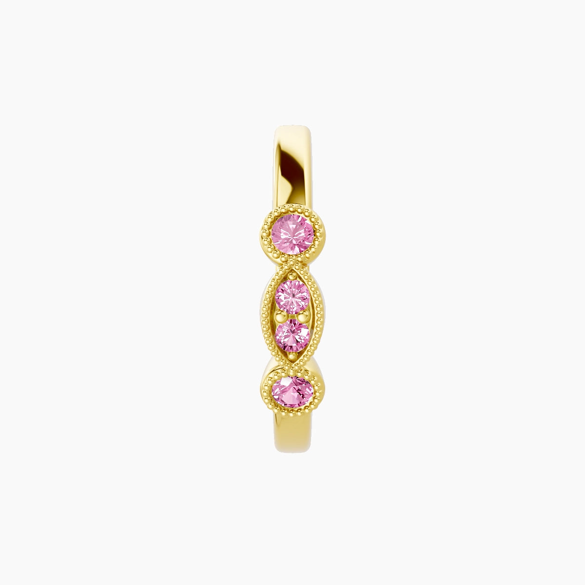 Camilla | 18k Yellow Gold 9.5 mm Pink Sapphire Hoop Piercing