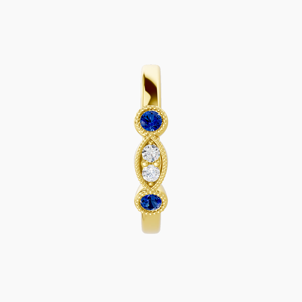 Camilla | 18k Yellow Gold 9.5 mm Sapphire & Diamond Hoop Piercing