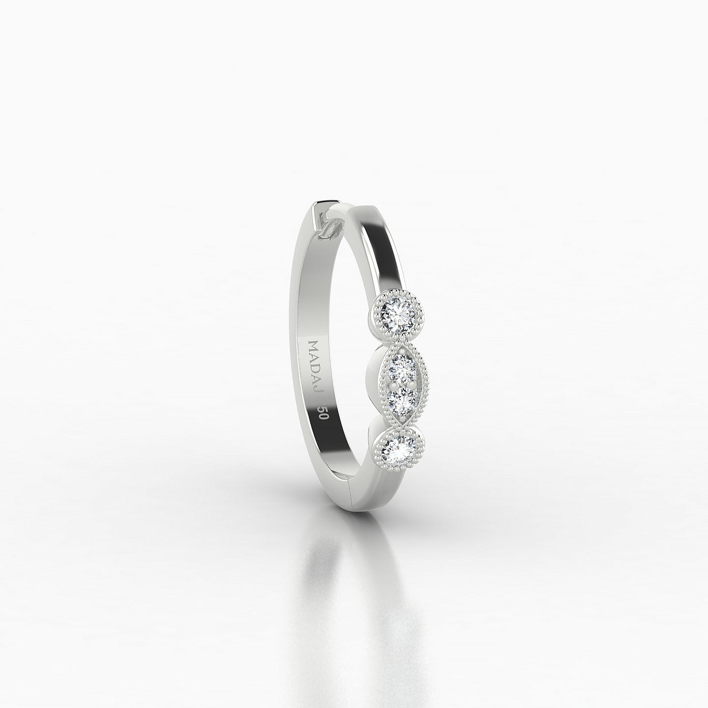 Camilla | 18k White Gold 9.5 mm Diamond Hoop Piercing