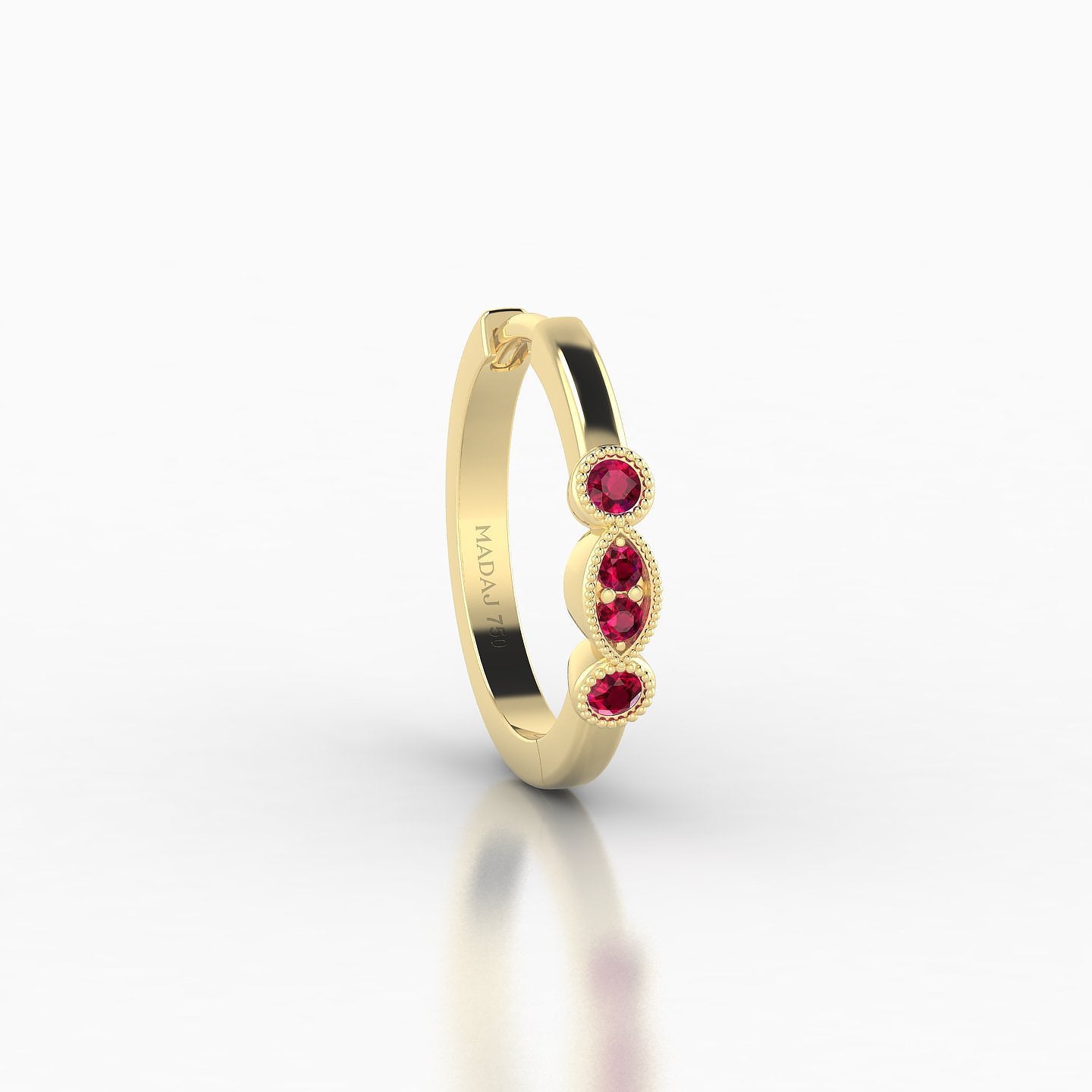 Camilla | 18k Yellow Gold 9.5 mm Ruby Hoop Piercing