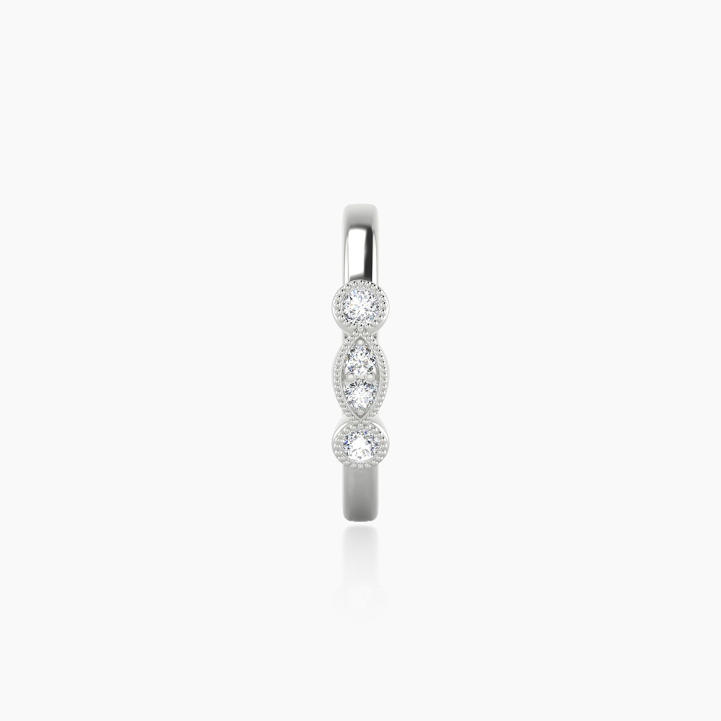Camilla | 18k White Gold 9.5 mm Diamond Hoop Piercing