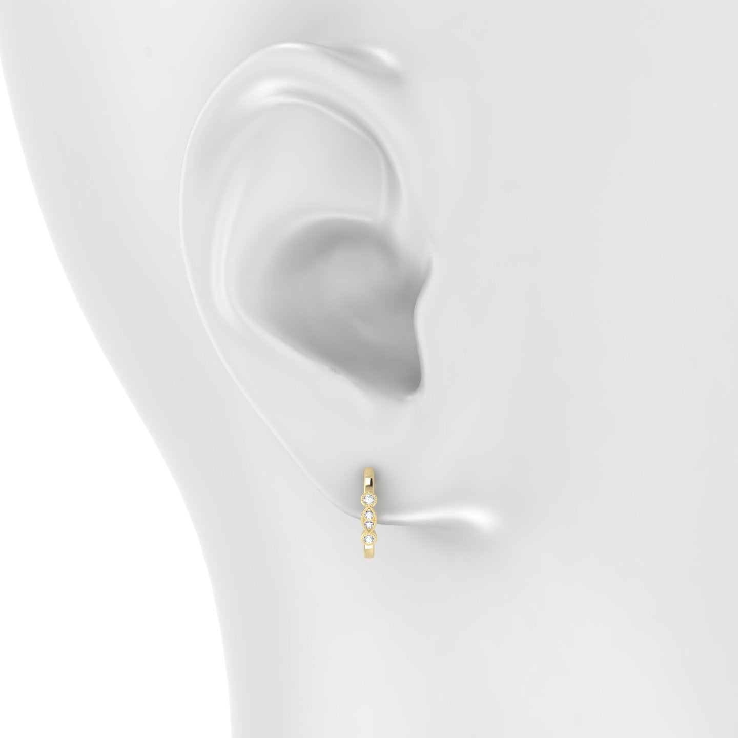 Camilla | 18k Yellow Gold 9.5 mm Diamond Hoop Piercing
