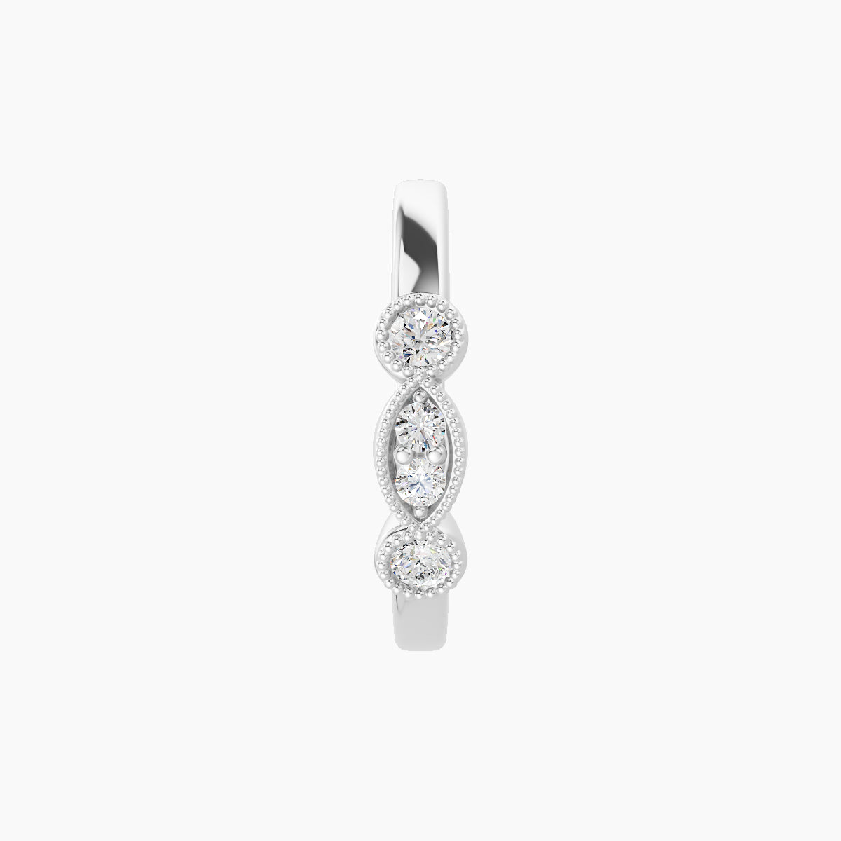 Camilla | 18k White Gold 9.5 mm Diamond Nose Ring Piercing