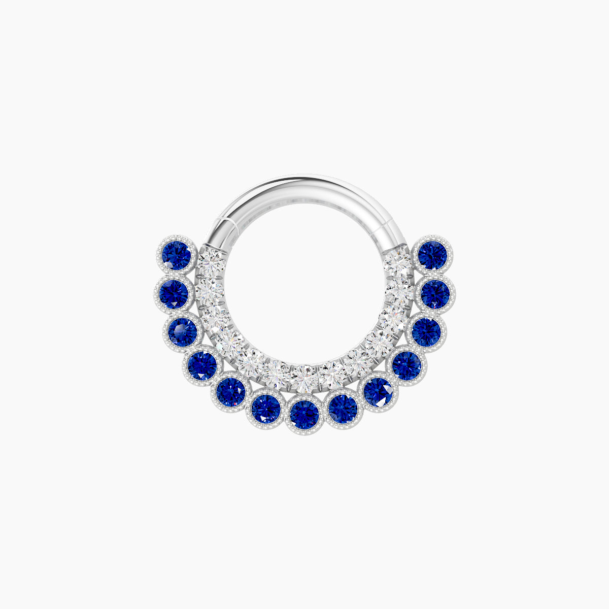 Cassandre | 18k White Gold 6.5 mm Sapphire & Diamond Daith Piercing