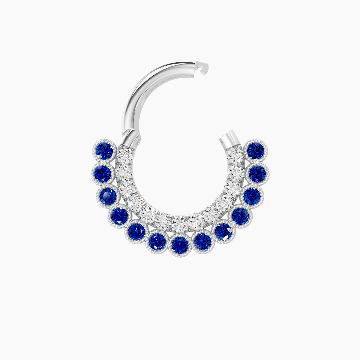 Cassandre | 18k White Gold 6.5 mm Sapphire & Diamond Daith Piercing
