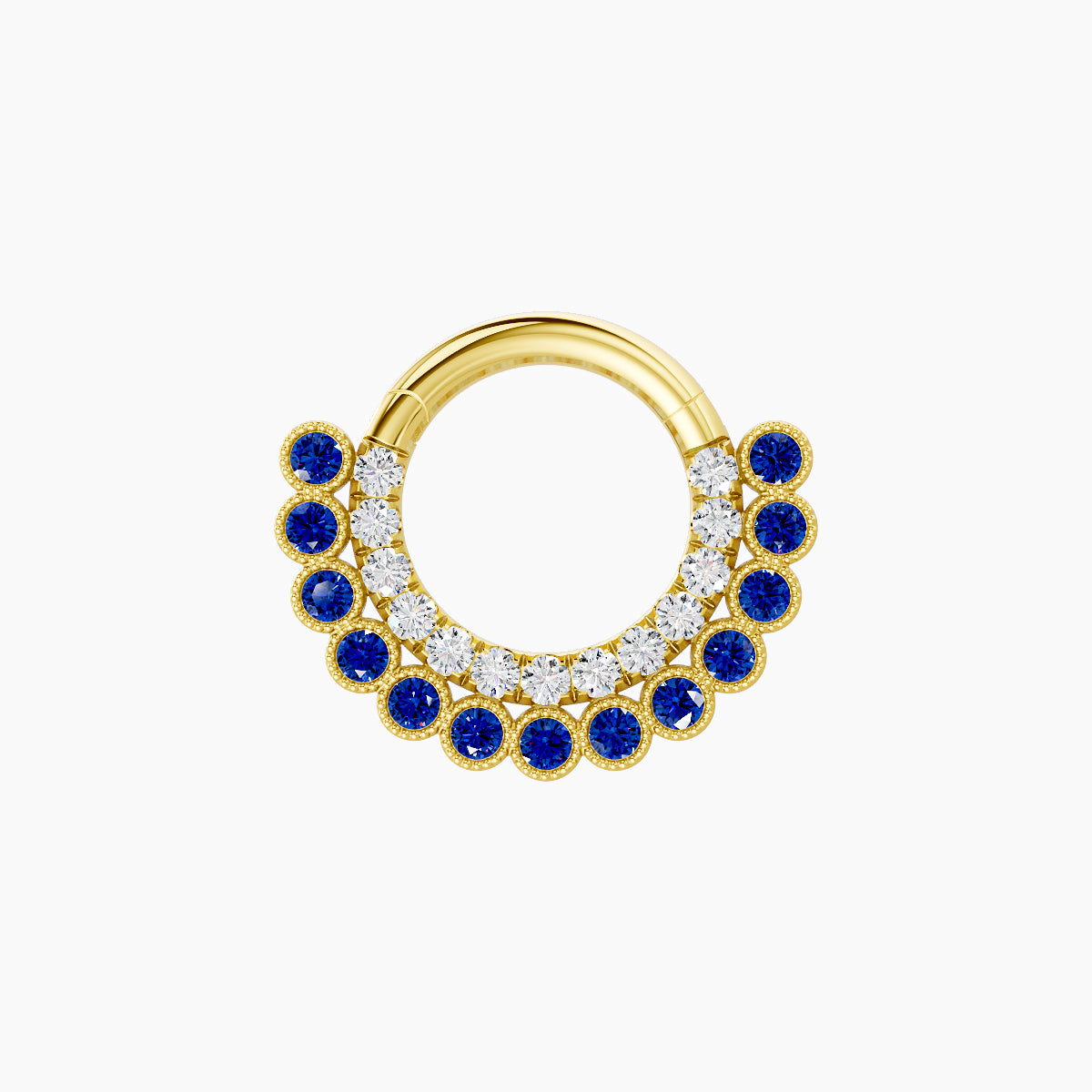 Cassandre | 18k Yellow Gold 6.5 mm Sapphire & Diamond Daith Piercing