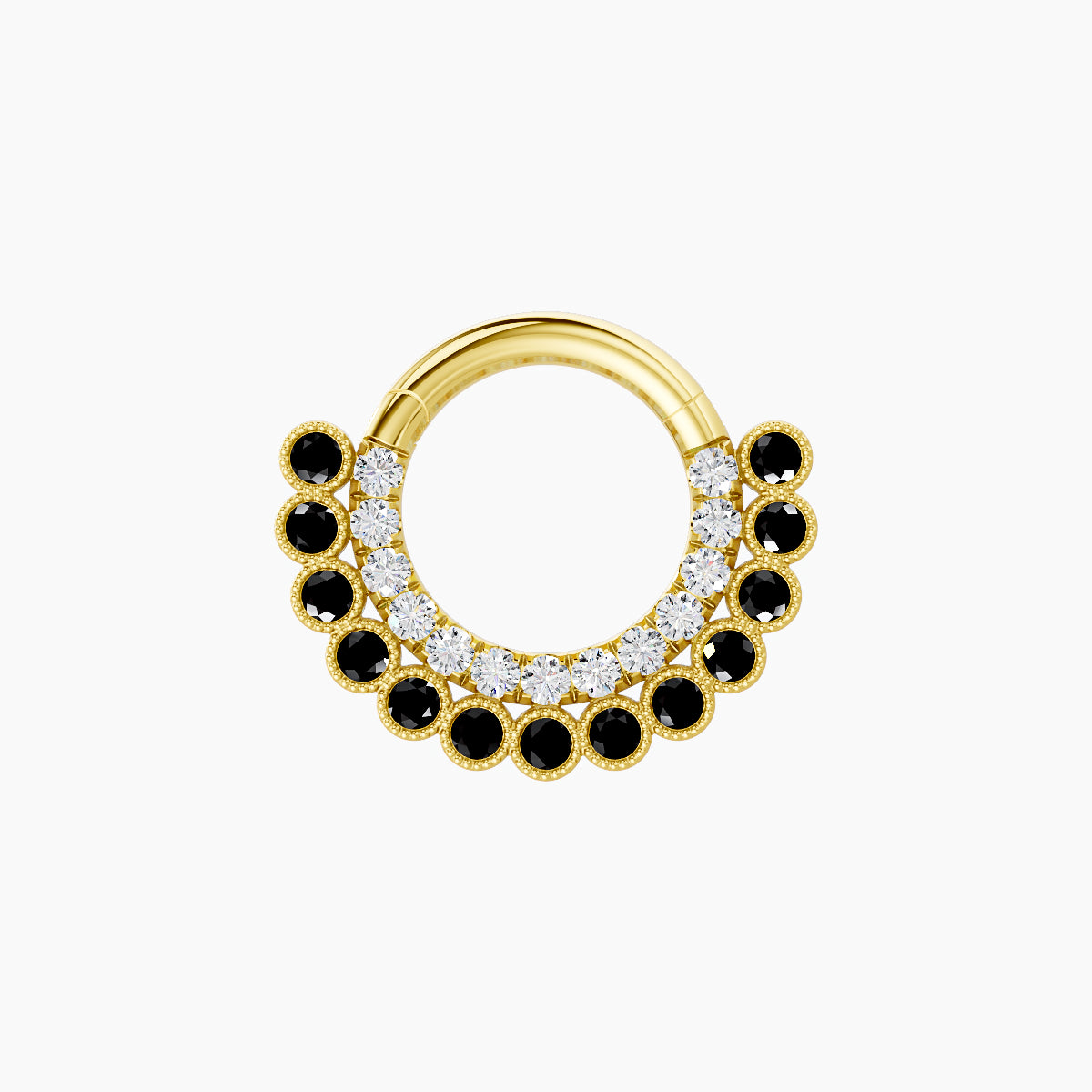 Cassandre | 18k Yellow Gold 6.5 mm Black Diamond & Diamond Septum Piercing