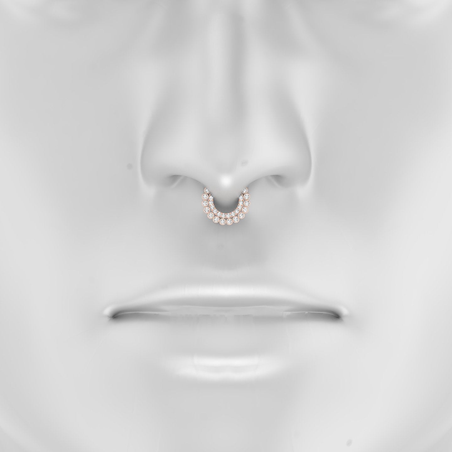 Cassandre | 18k Rose Gold 6.5 mm Diamond Septum Piercing