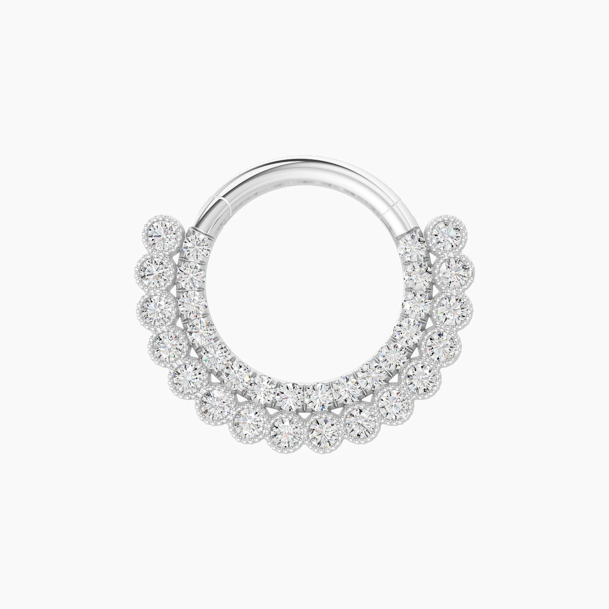 Cassandre | 18k White Gold 8 mm Diamond Daith Piercing
