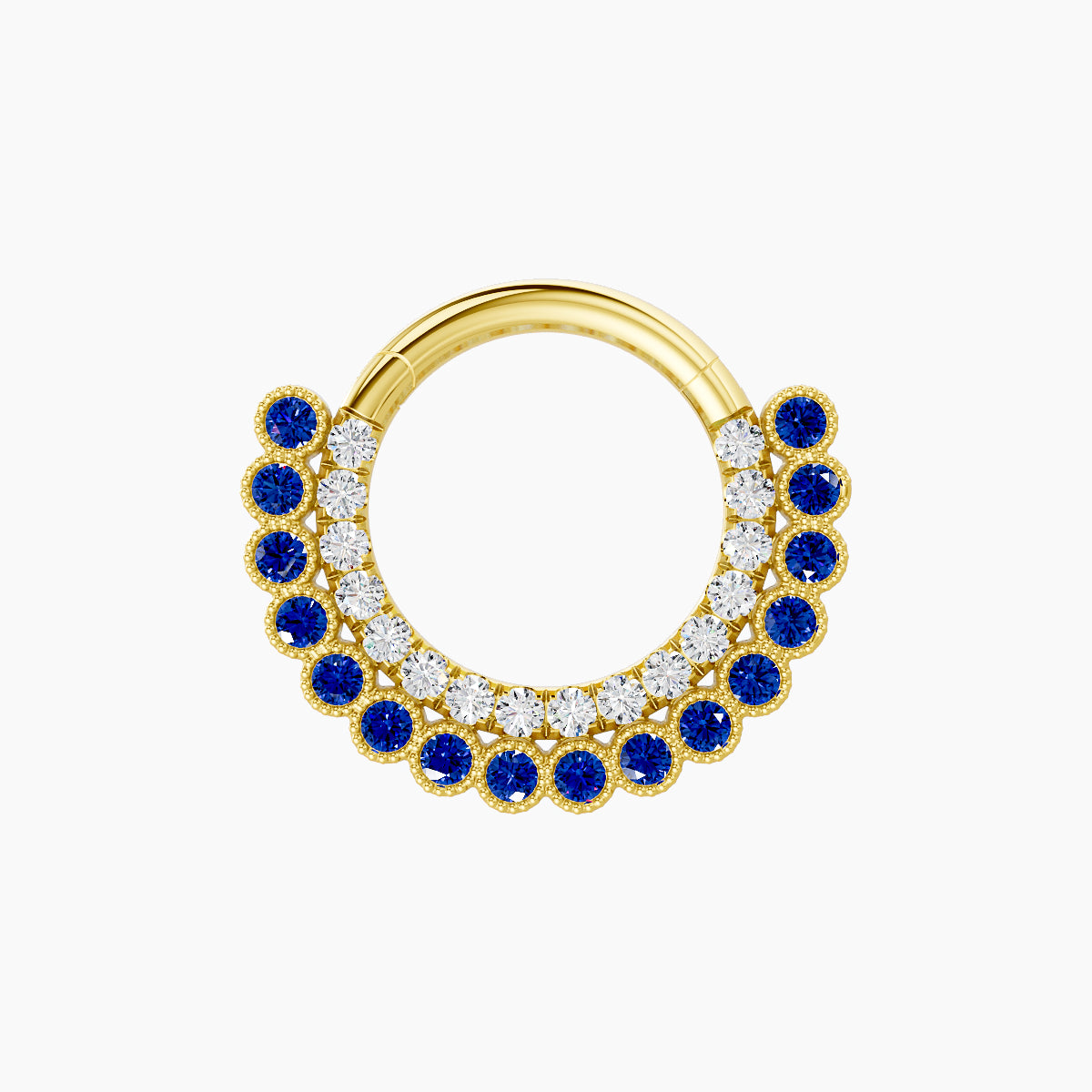 Cassandre | 18k Yellow Gold 8 mm Sapphire & Diamond Daith Piercing