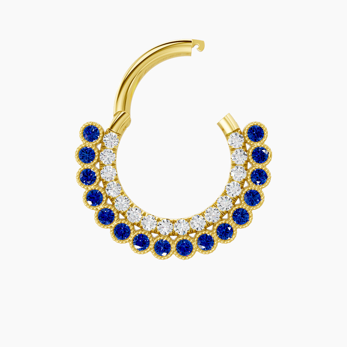 Cassandre | 18k Yellow Gold 8 mm Sapphire & Diamond Daith Piercing