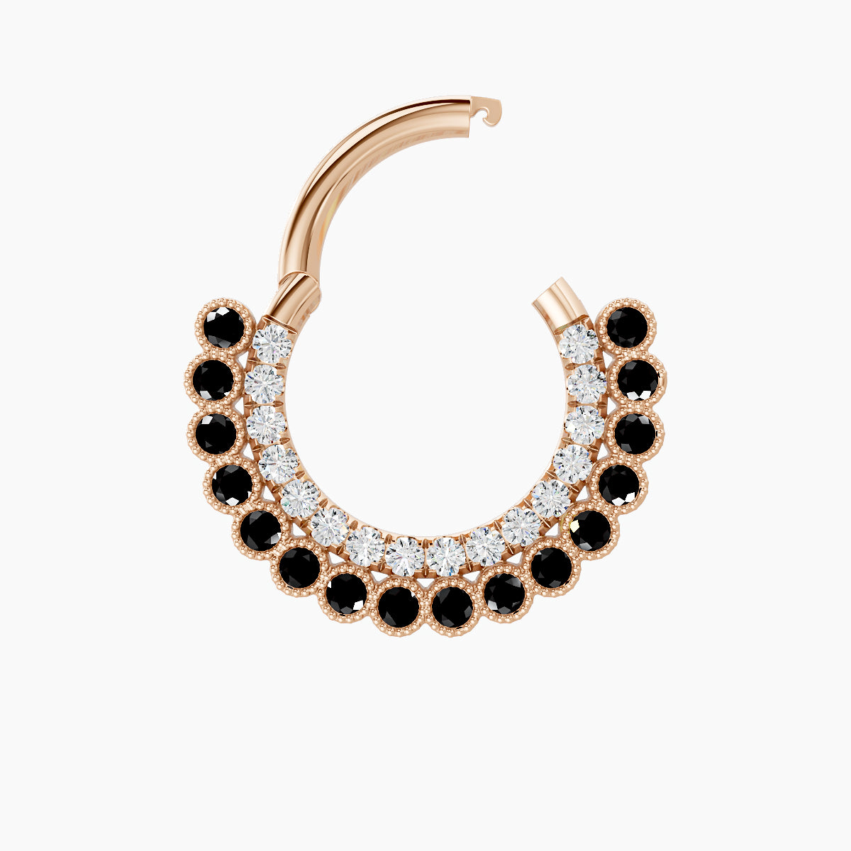 Cassandre | 18k Rose Gold 8 mm Black Diamond & Diamond Septum Piercing