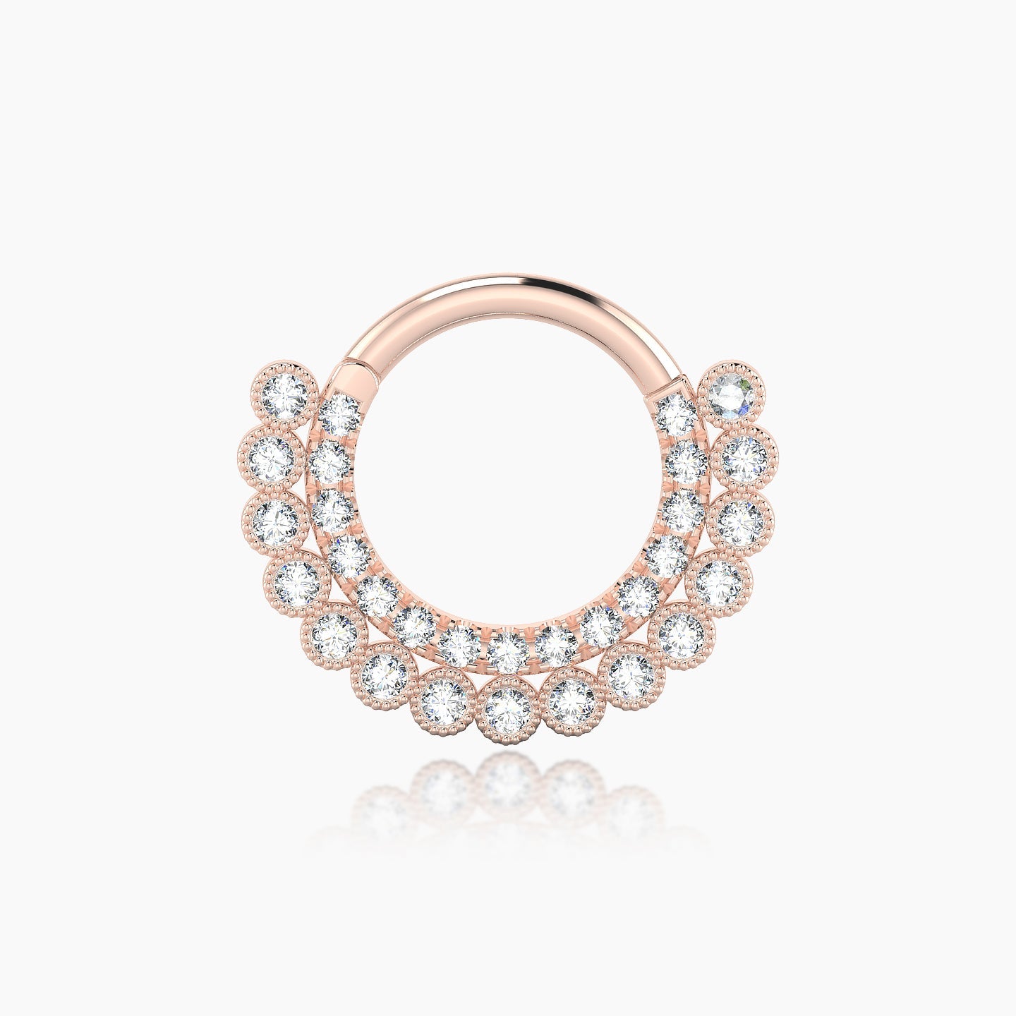 Cassandre | 18k Rose Gold 8 mm Diamond Septum Piercing