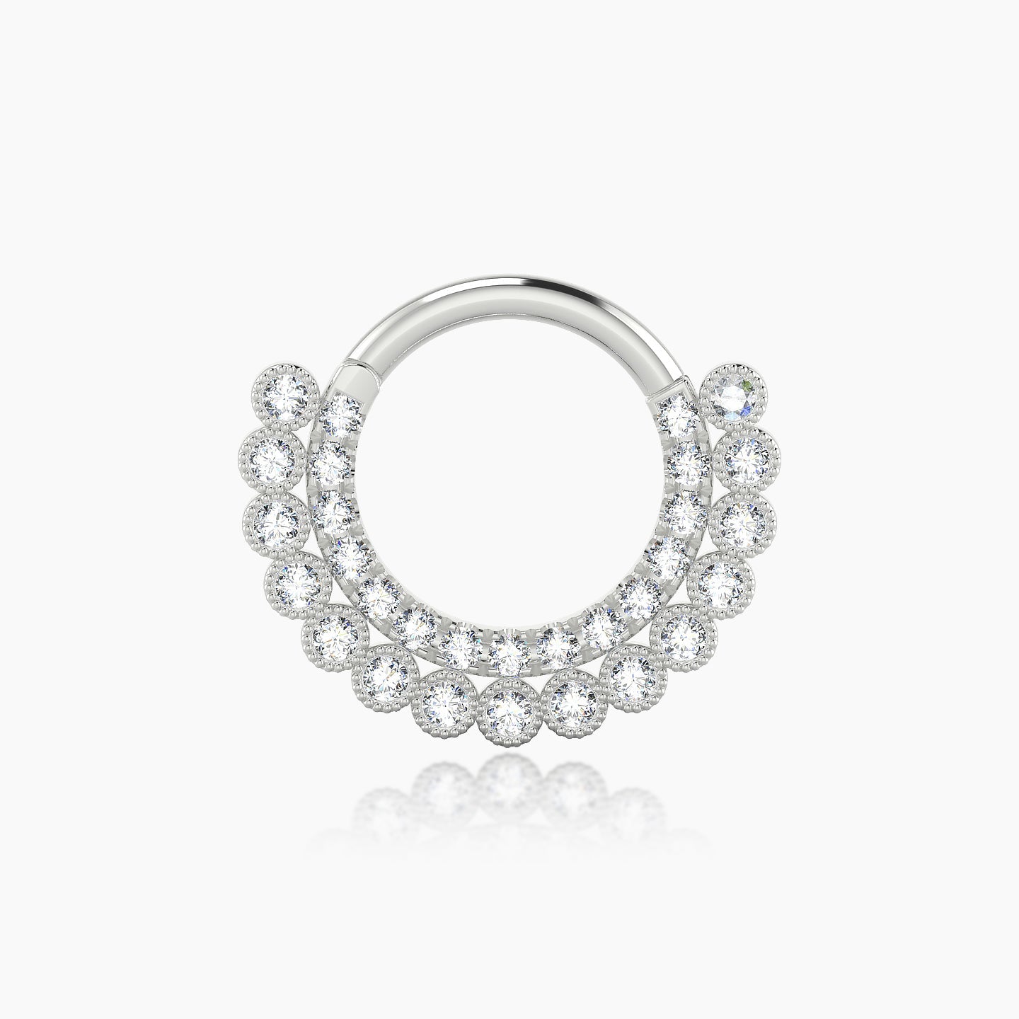 Cassandre | 18k White Gold 8 mm Diamond Septum Piercing
