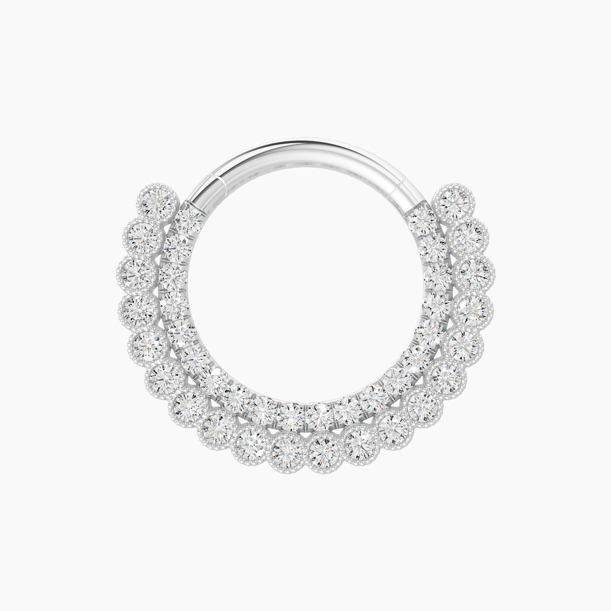 Cassandre | 18k White Gold 9.5 mm Diamond Daith Piercing
