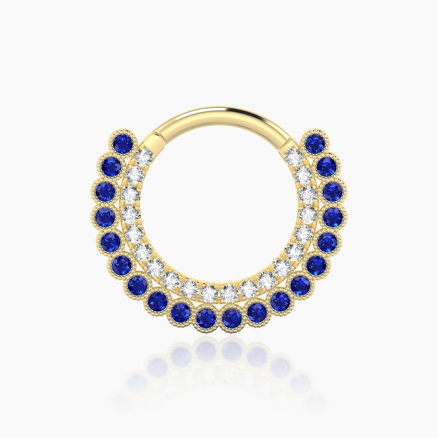 Cassandre | 18k Yellow Gold 9.5 mm Sapphire & Diamond Daith Piercing