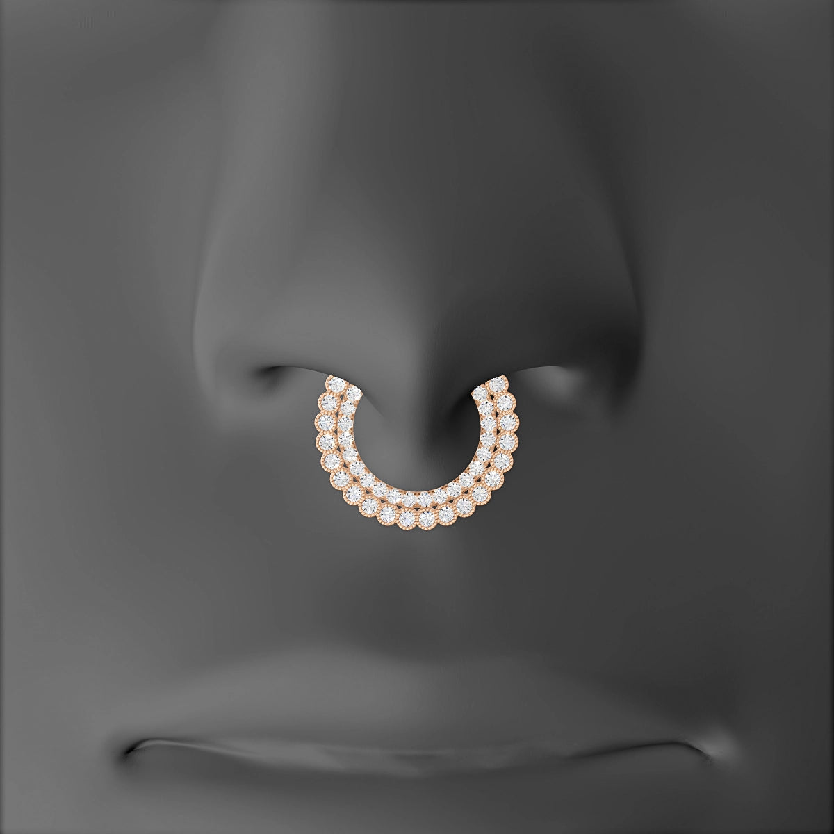 Cassandre | 18k Rose Gold 9.5 mm Diamond Septum Piercing
