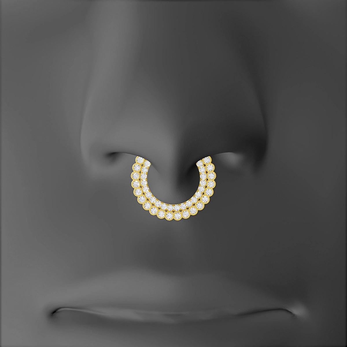 Cassandre | 18k Yellow Gold 9.5 mm Diamond Septum Piercing