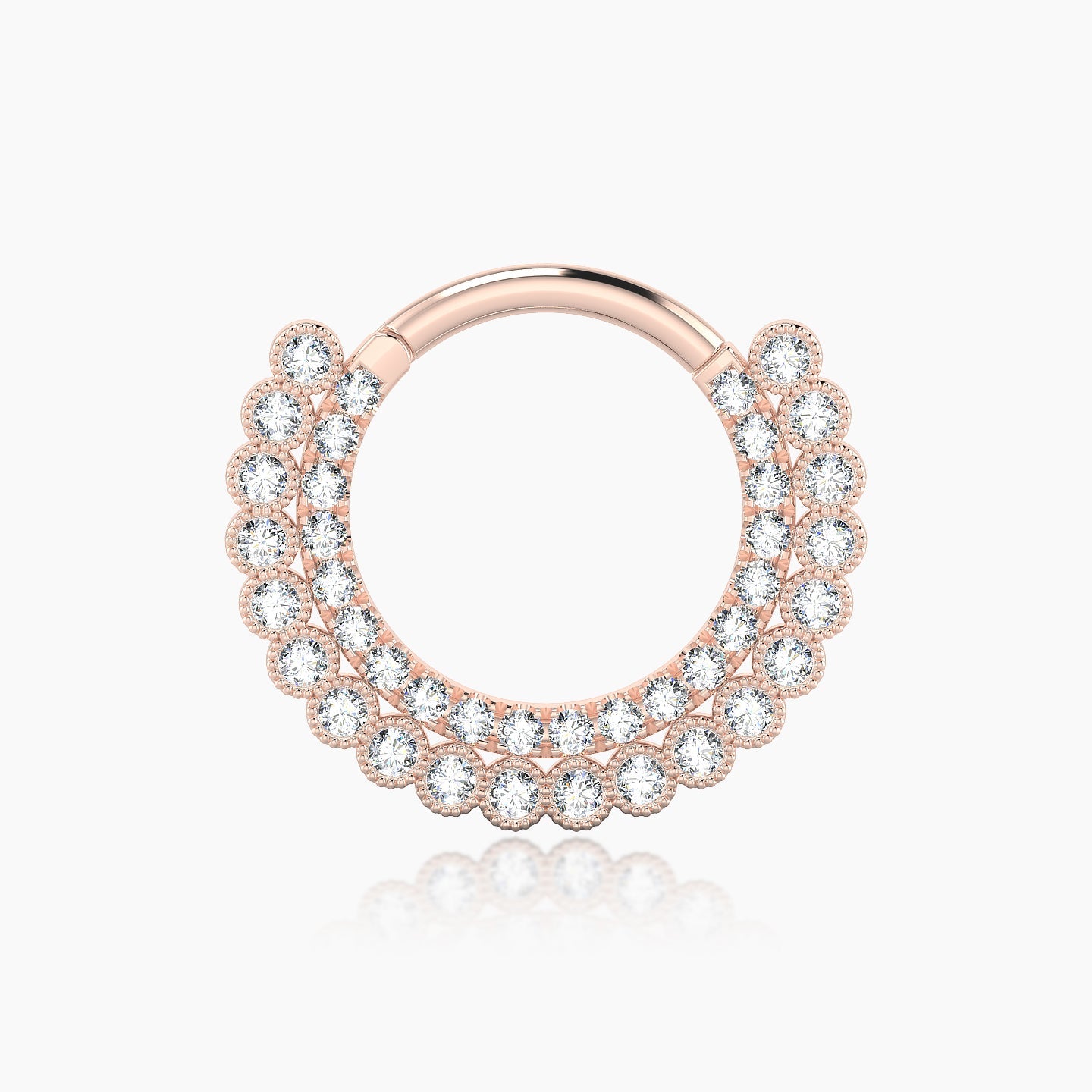 Cassandre | 18k Rose Gold 9.5 mm Diamond Septum Piercing