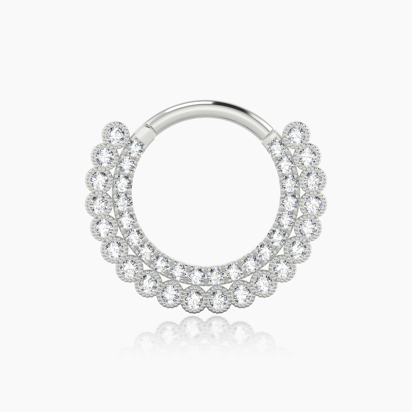 Cassandre | 18k White Gold 9.5 mm Diamond Septum Piercing
