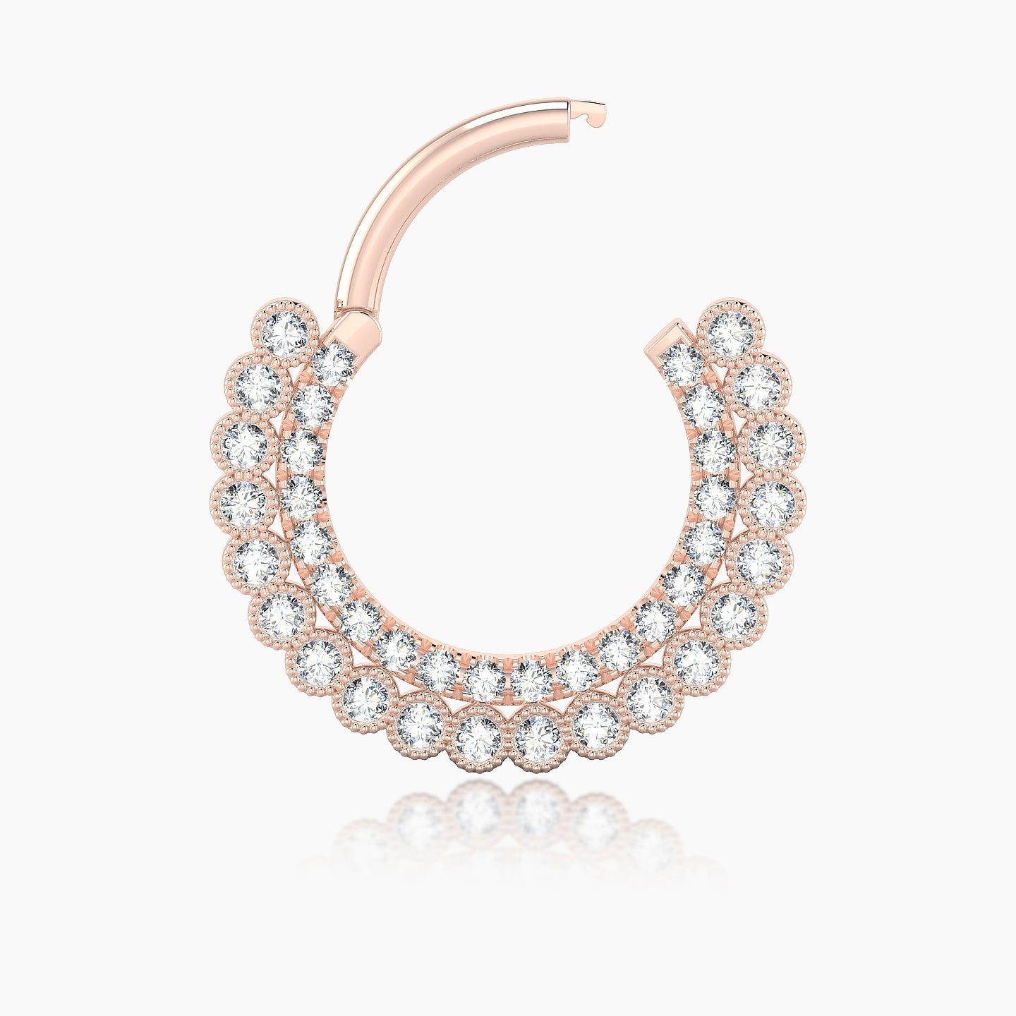 Cassandre | 18k Rose Gold 9.5 mm Diamond Septum Piercing