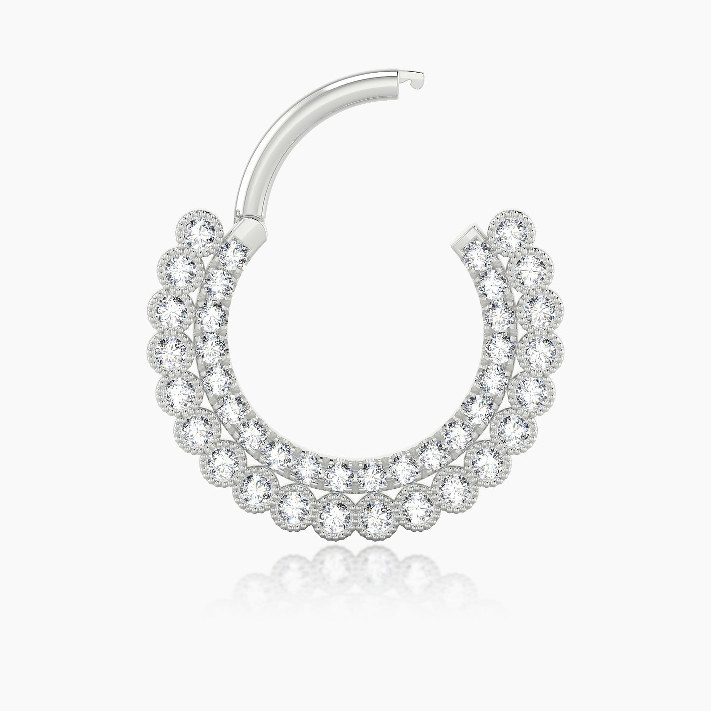 Cassandre | 18k White Gold 9.5 mm Diamond Septum Piercing