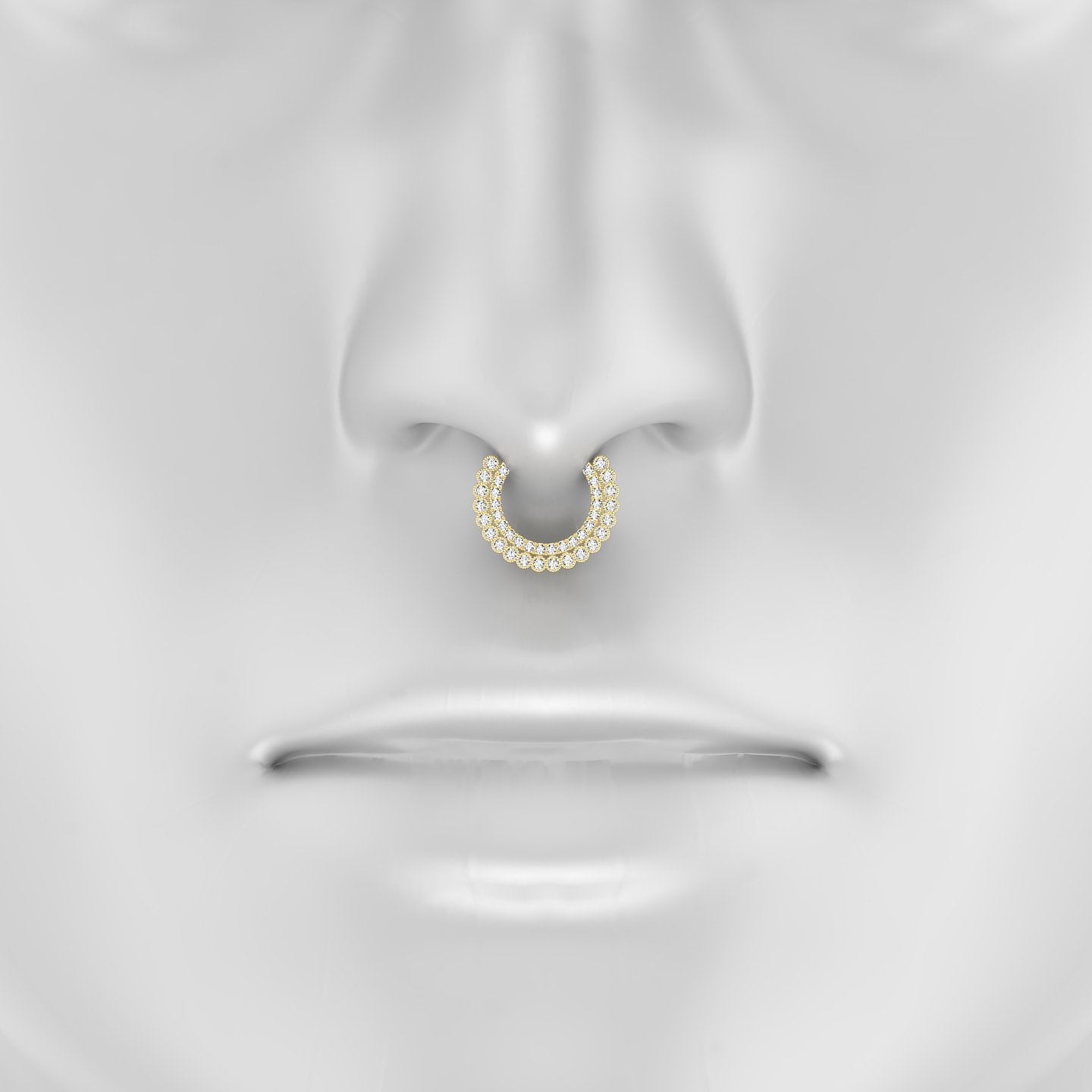 Cassandre | 18k Yellow Gold 9.5 mm Diamond Septum Piercing