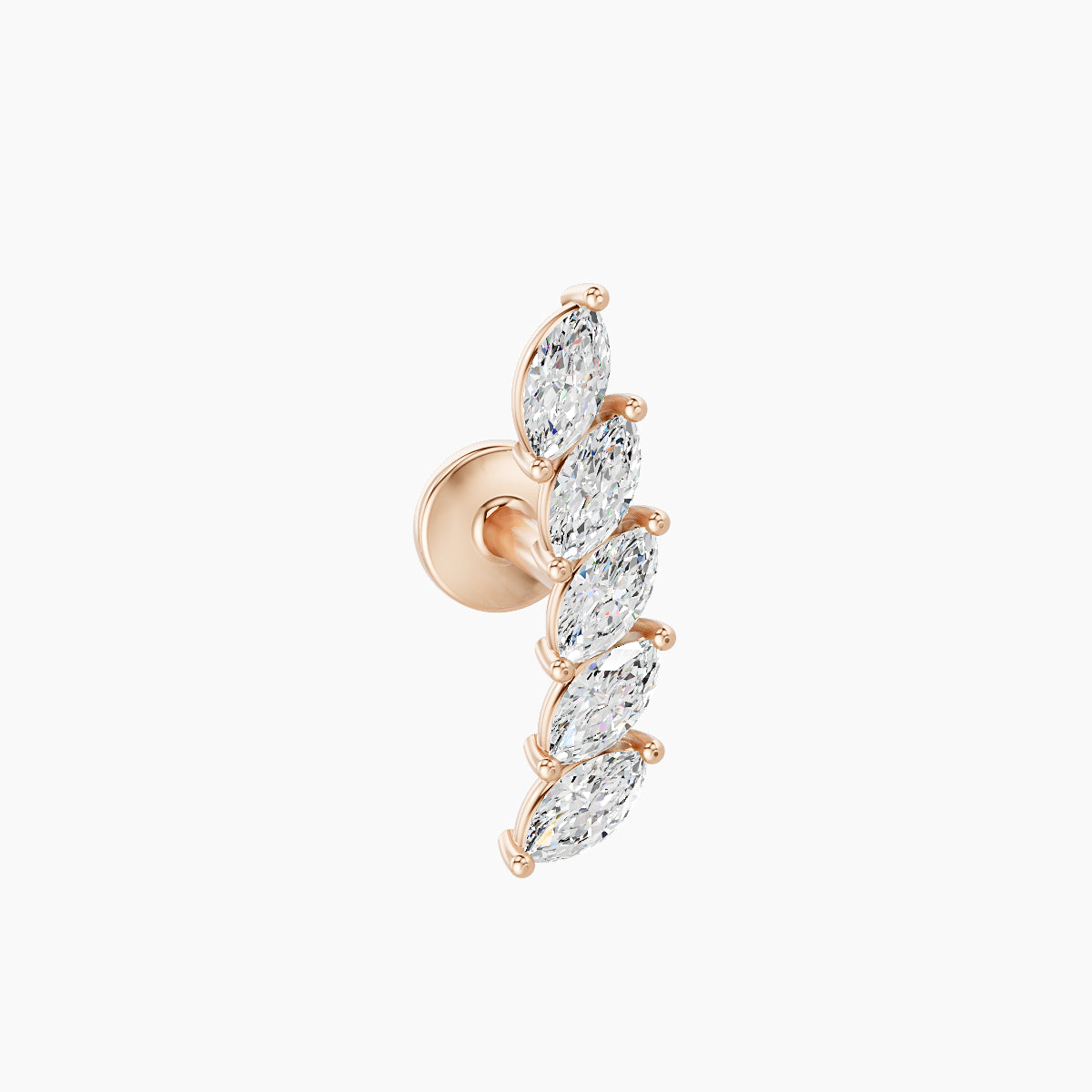 Celeste | 18k Rose Gold 11 mm 5 mm Long Diamond Left Piercing