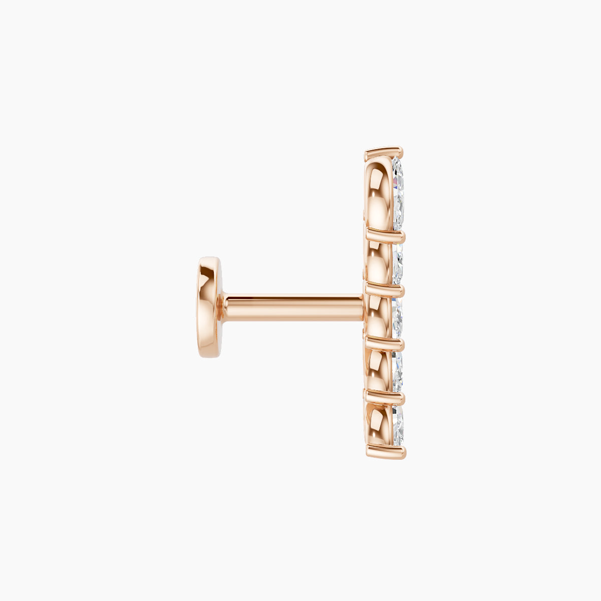 Celeste | 18k Rose Gold 11 mm 5 mm Long Diamond Left Piercing