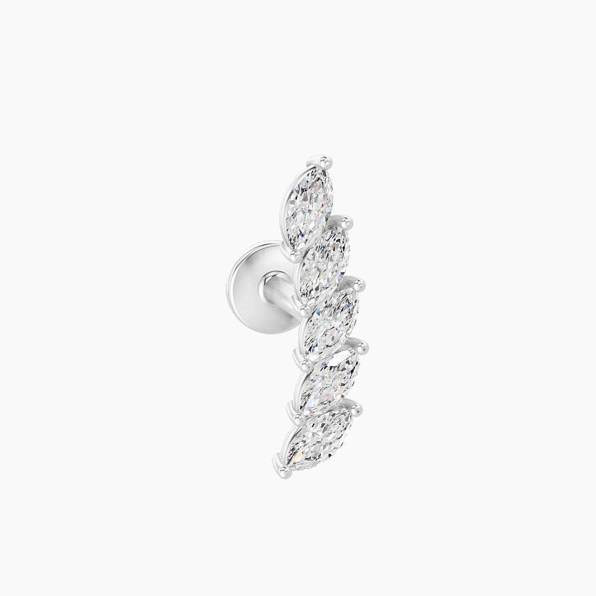 Celeste | 18k White Gold 11 mm 5 mm Long Diamond Left Piercing
