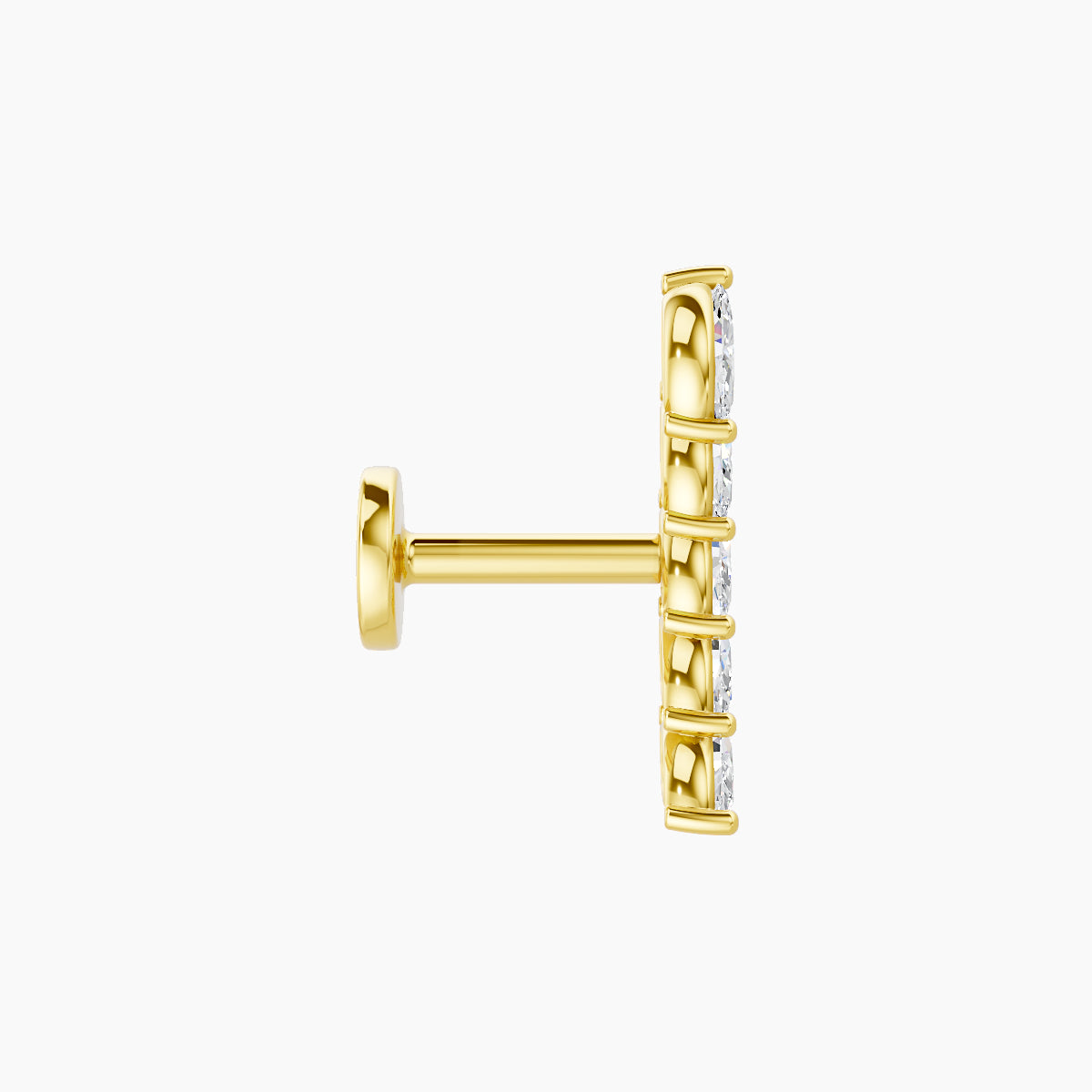 Celeste | 18k Yellow Gold 11 mm 5 mm Long Diamond Left Piercing